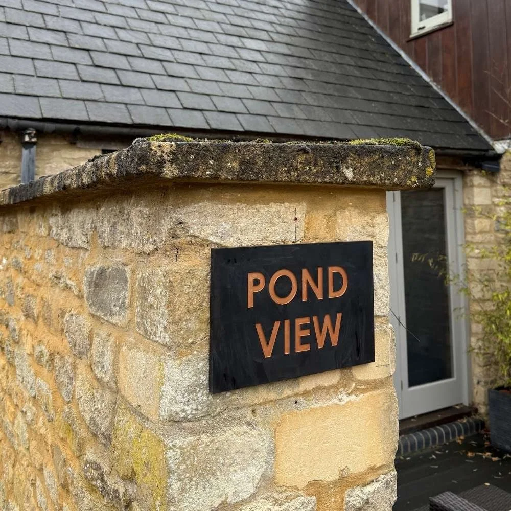 modern-rectangle-engraved-stone-house-sign — Cosy Cotswold Company