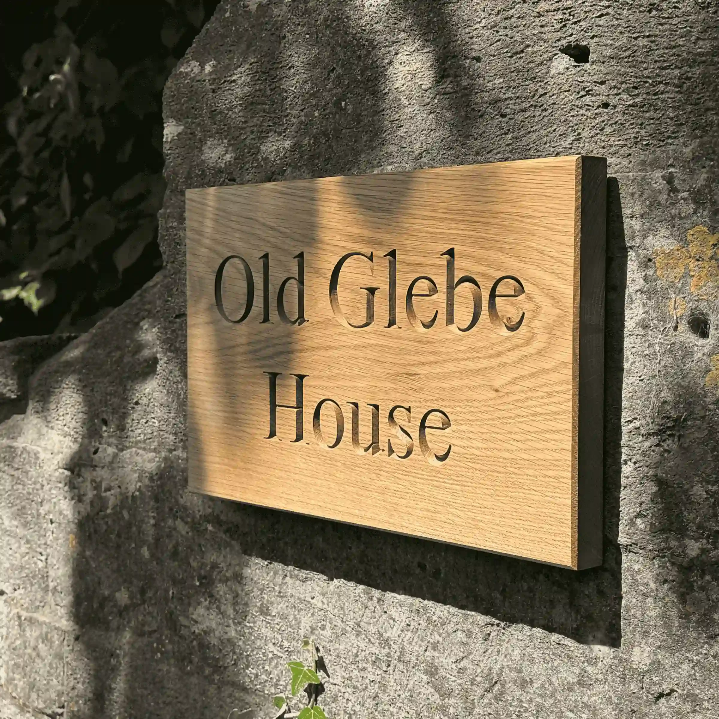 Oak Rectangle Engraved House Sign