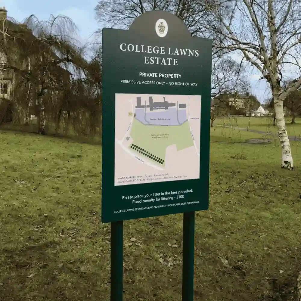 Aluminium Post and Panel Estate Directory Sign - College Lawns Estate