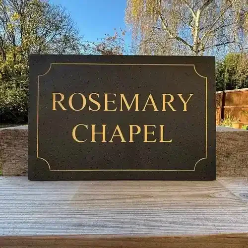 Rectangle Stone House Sign with engraved border