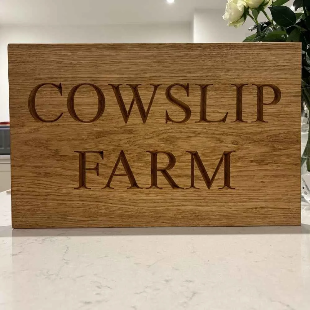 Oak Rectangle Engraved Hanging Sign