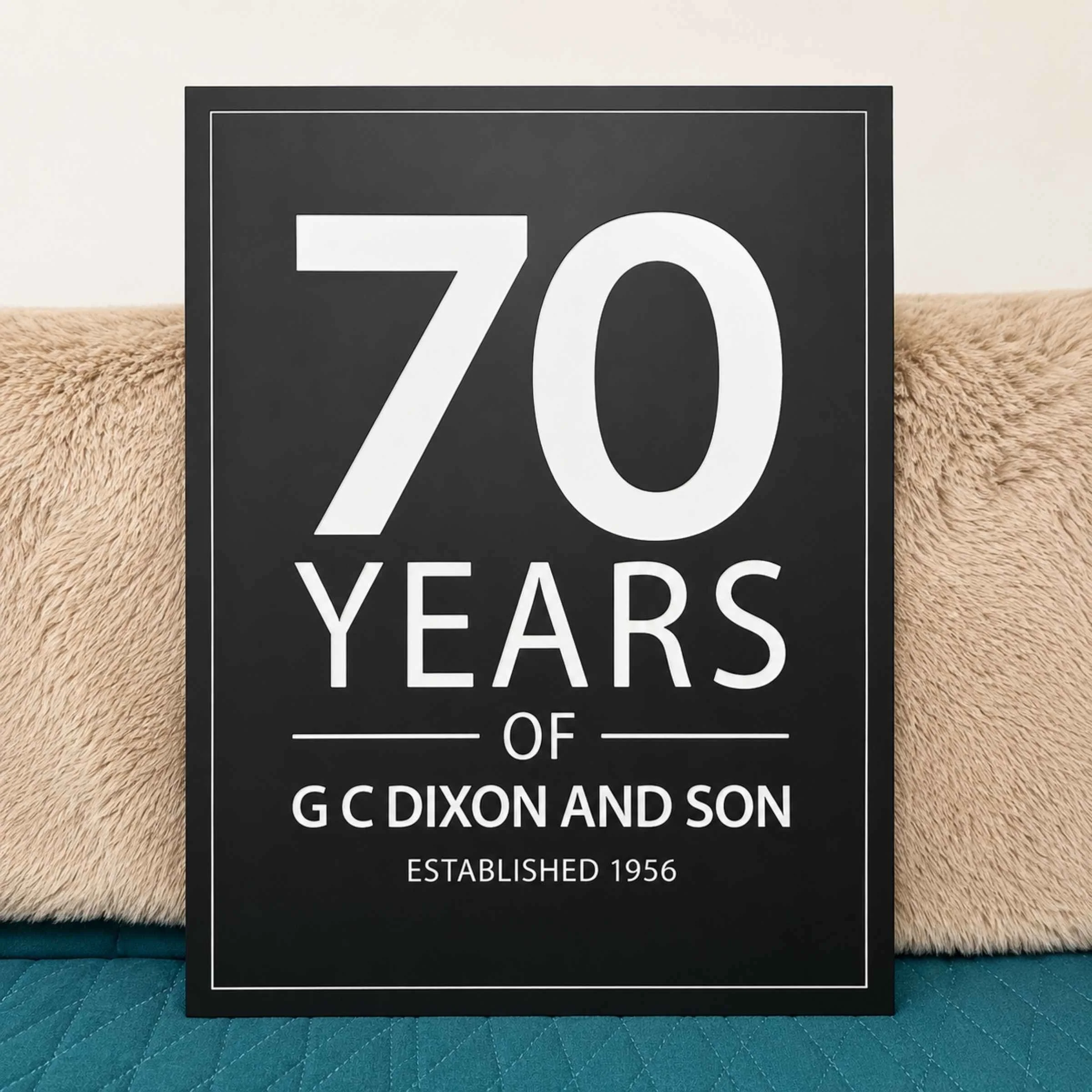 Office Vertical Engraved Stone Sign