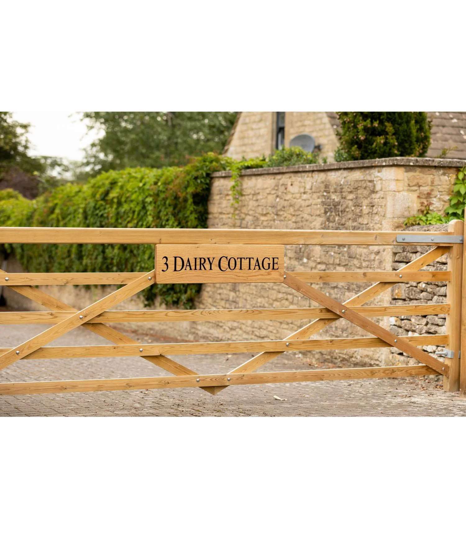 Horizontal Engraved Oak House Sign