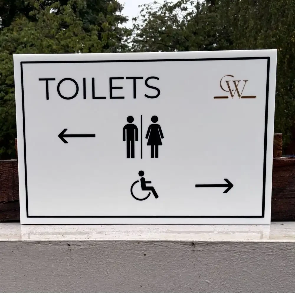 Office Rectangle Engraved Stone Signage - CW Toilets.webp