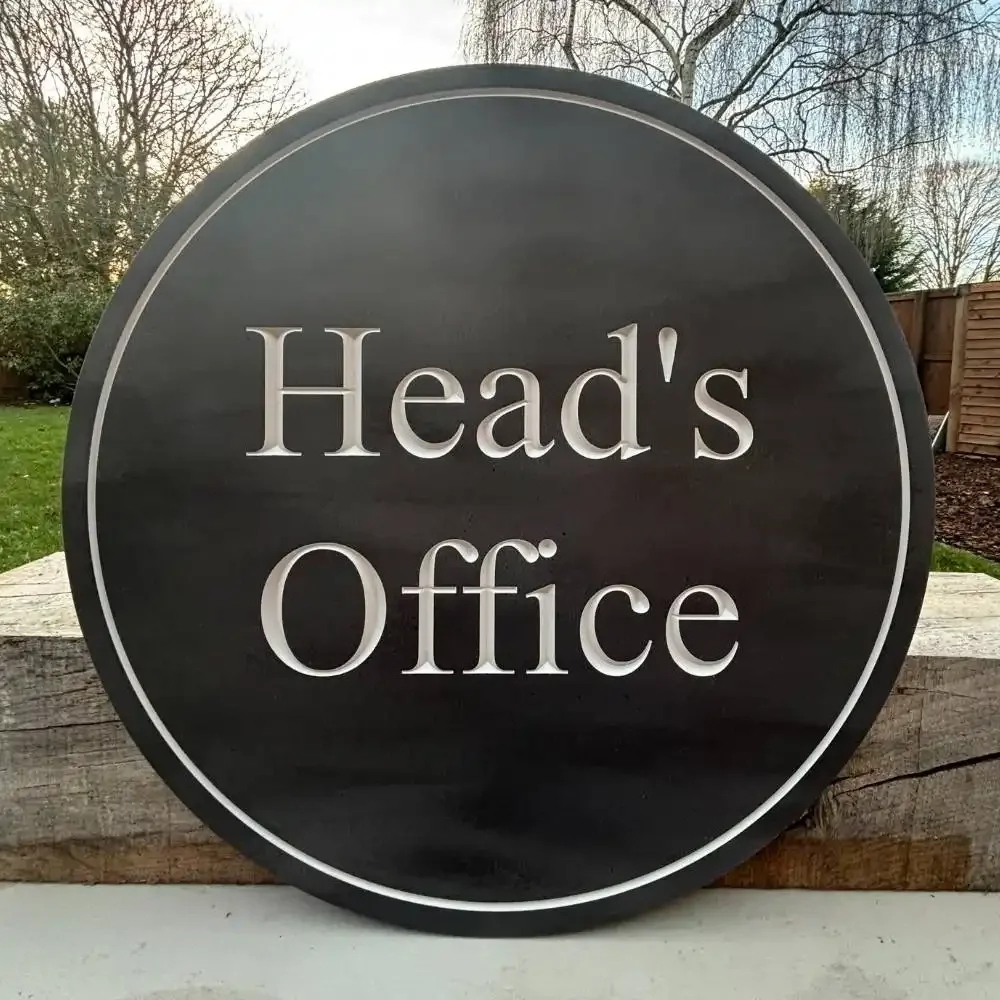 Business Circle Engraved Stone Sign