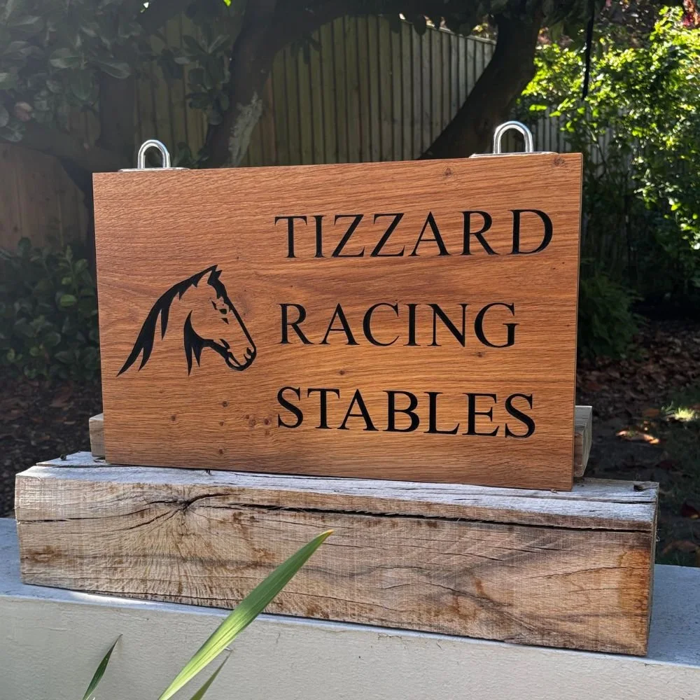 Oak Rectangle Engraved Hanging Sign