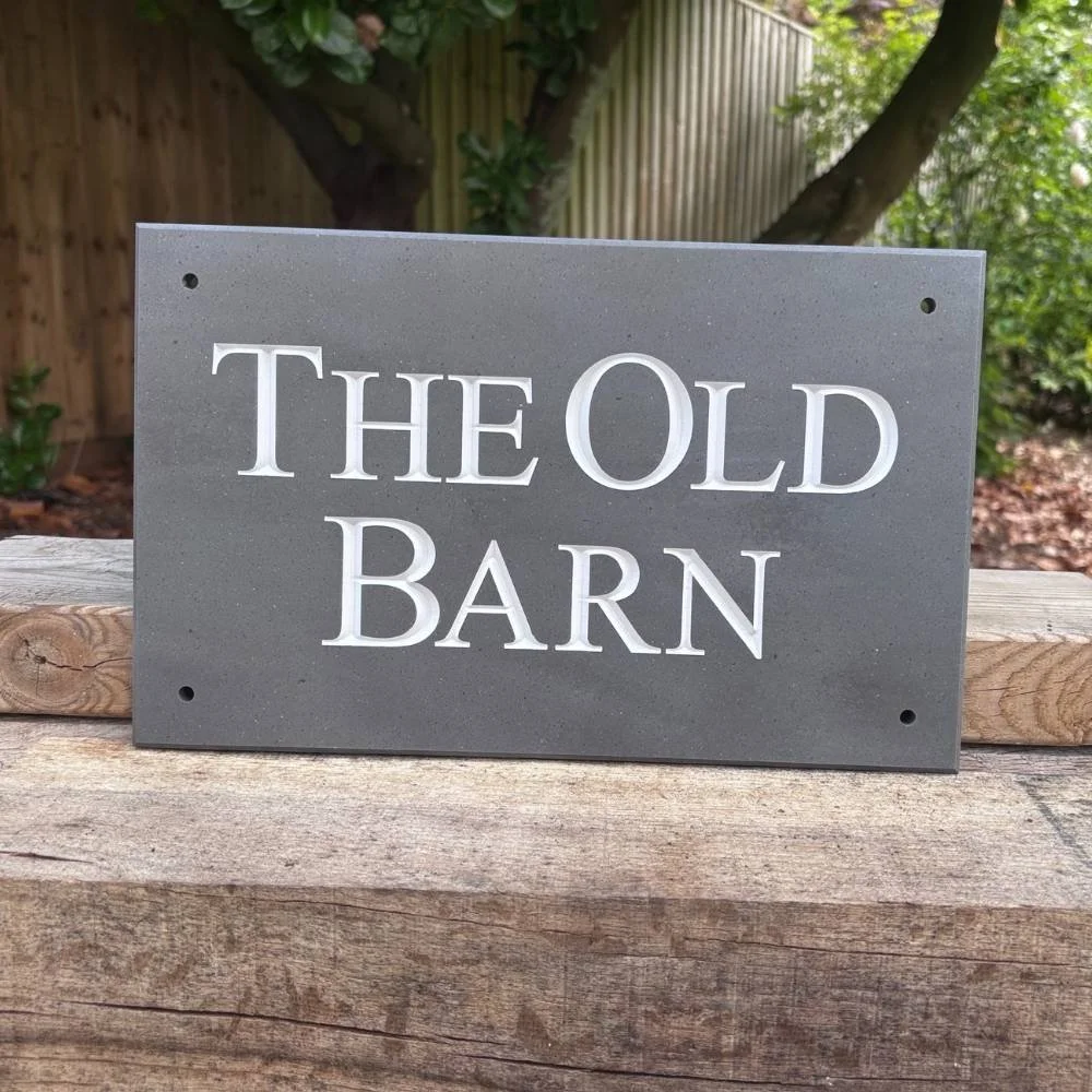 Rectangle Engraved Stone House Sign
