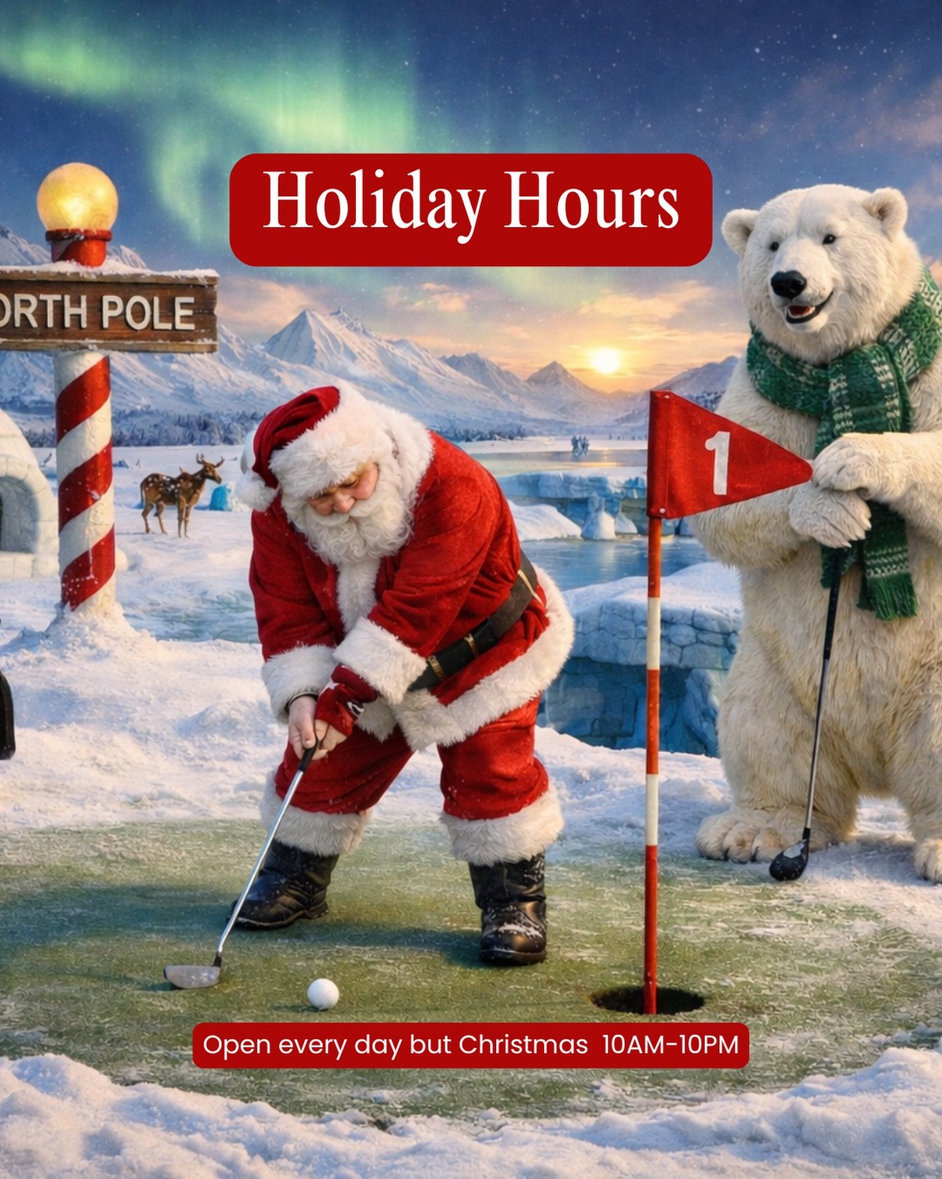 Holiday swings are officially ON 🎄⛳️ NextGen Golf Lounge will be open every day this week for festive fun&mdash;except Christmas Day. We&rsquo;ll be home checking to see if that new hybrid made it under the tree 😉
Grab your crew, book a bay, and ke