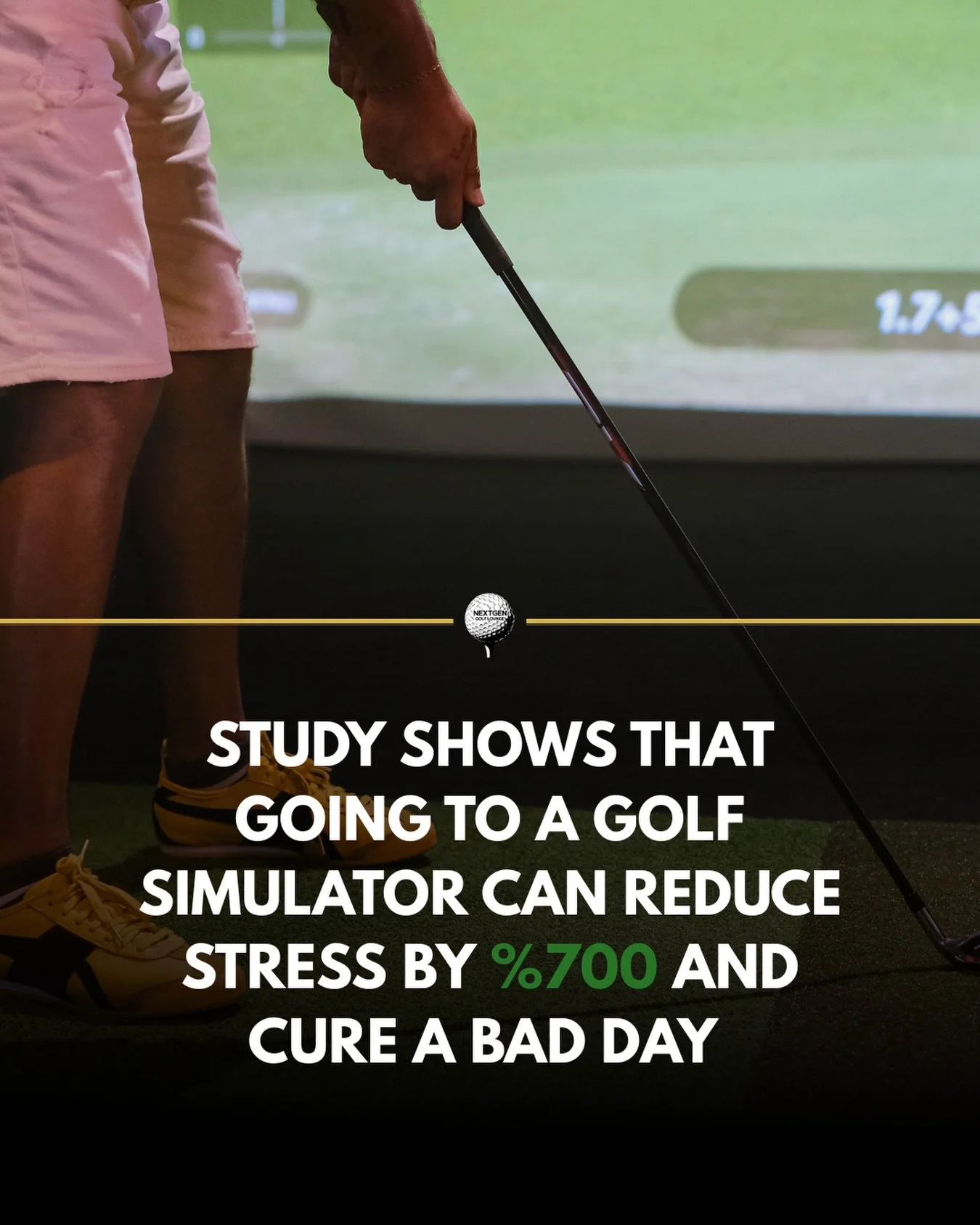 Science has spoken ⛳️😌 A &ldquo;study&rdquo;(us) shows a golf sim can lower stress, fix bad days, and dramatically improve your mood swings. Coincidence? We think not.
Bad day? Come to NextGen Golf Lounge for the treatment! #northcharleston #golfsim