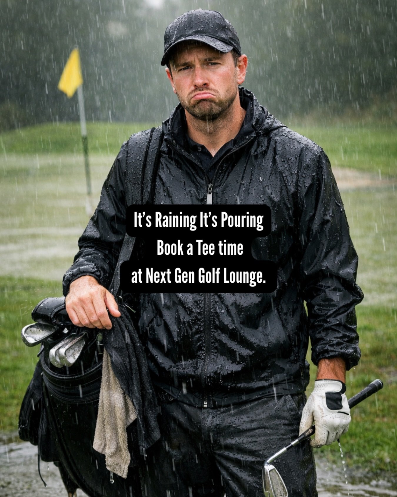 Rain on the radar? Perfect. 
Don&rsquo;t cancel the tee time &mdash; upgrade it. Head over to NextGen Golf Lounge and play your favorite course without soggy shoes, muddy carts, or lightning delays.
Pebble. St. Andrews. Pinehurst. All dialed in and w