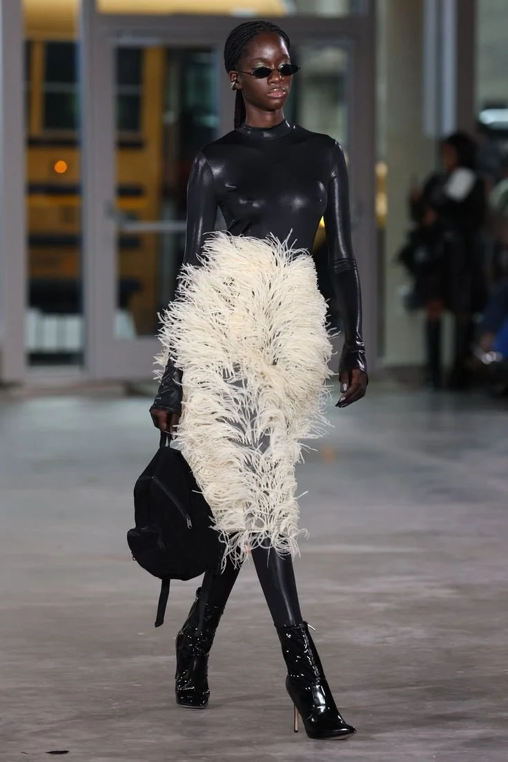 Marbled Feathers High Waist Skirt in Butter Ivory.jpeg