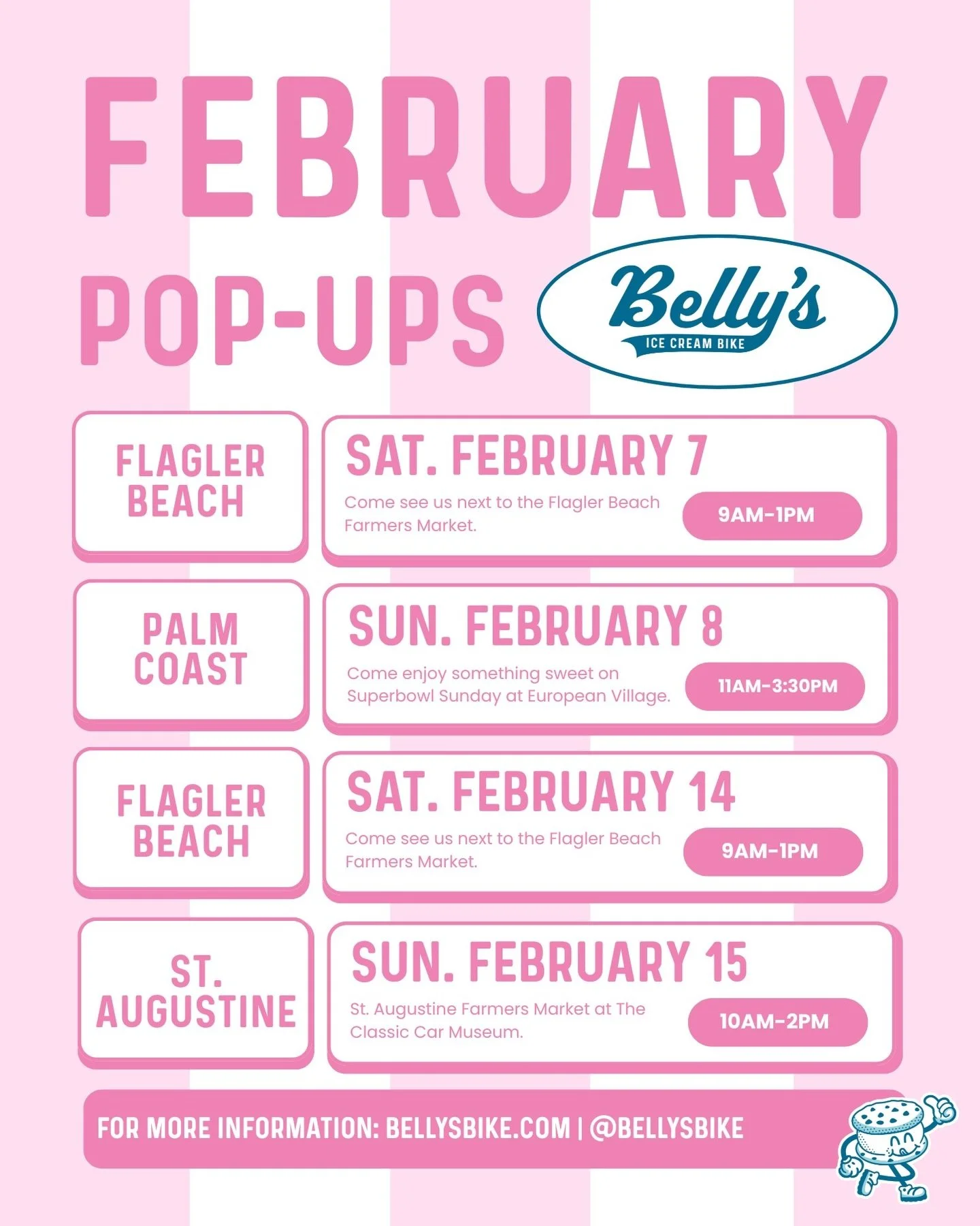 Our February public pop-up schedule. We think y&rsquo;all are going to LOVE what we&rsquo;re bakin&rsquo; up for this month&rsquo;s specials. 💕 Stay tuned for our February menu, dropping soon .👀