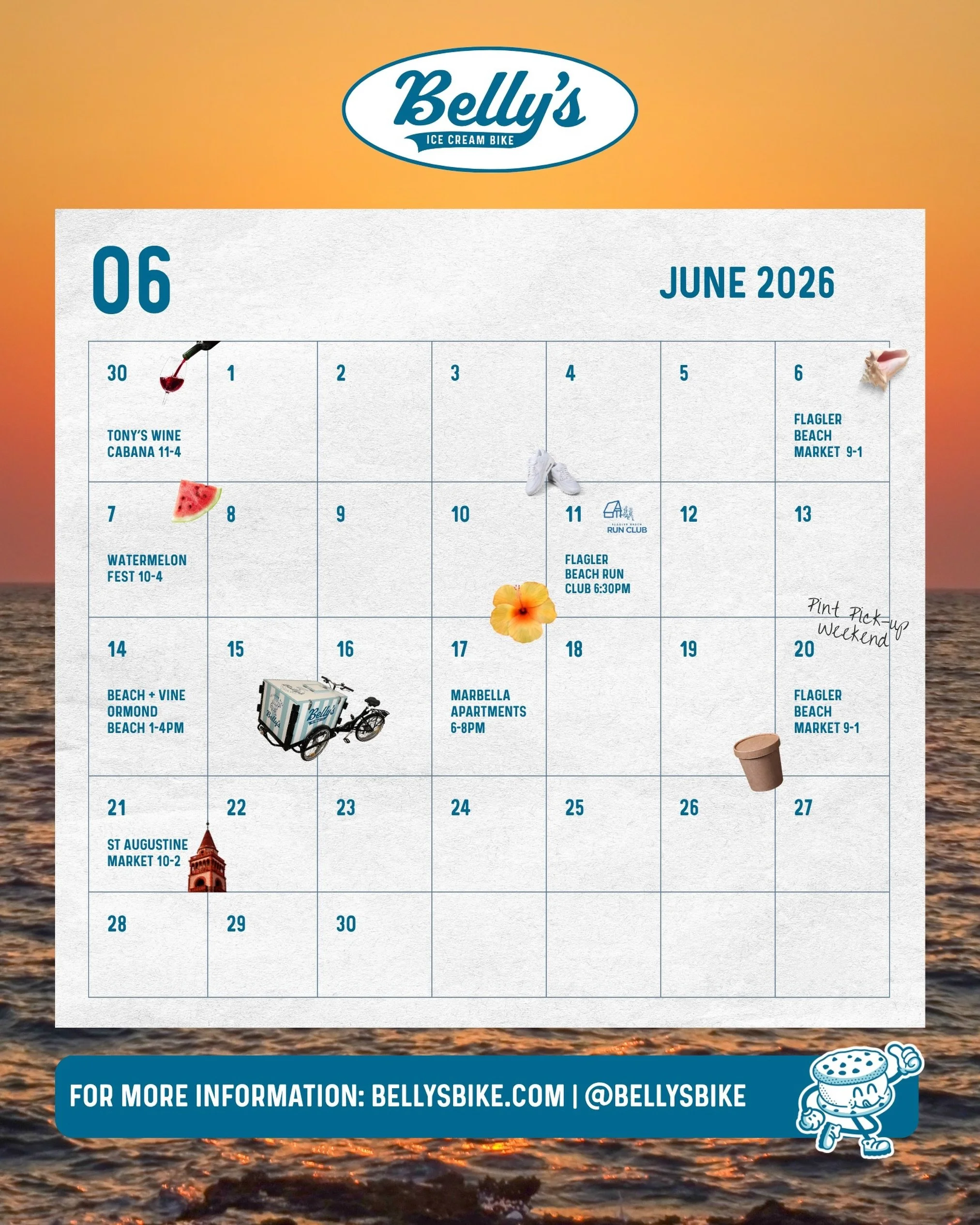 Where you can find us in June. 👀 Soooo excited for these. We hope to see you out there.☀️

On top of these dates, we have some very exciting private events lined up. Beach parties, weddings &amp; more. We&rsquo;re honored you all chose us to bring s