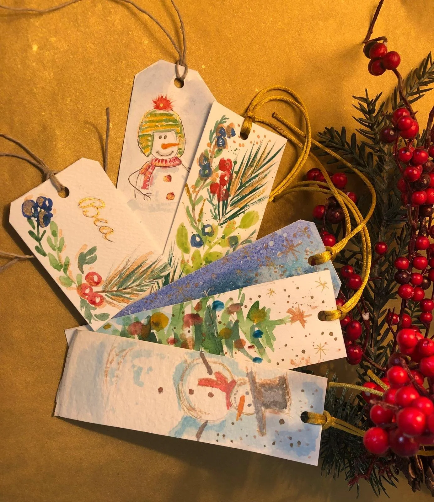 Holiday Watercolor Bookmark & Gift Tag Workshop!