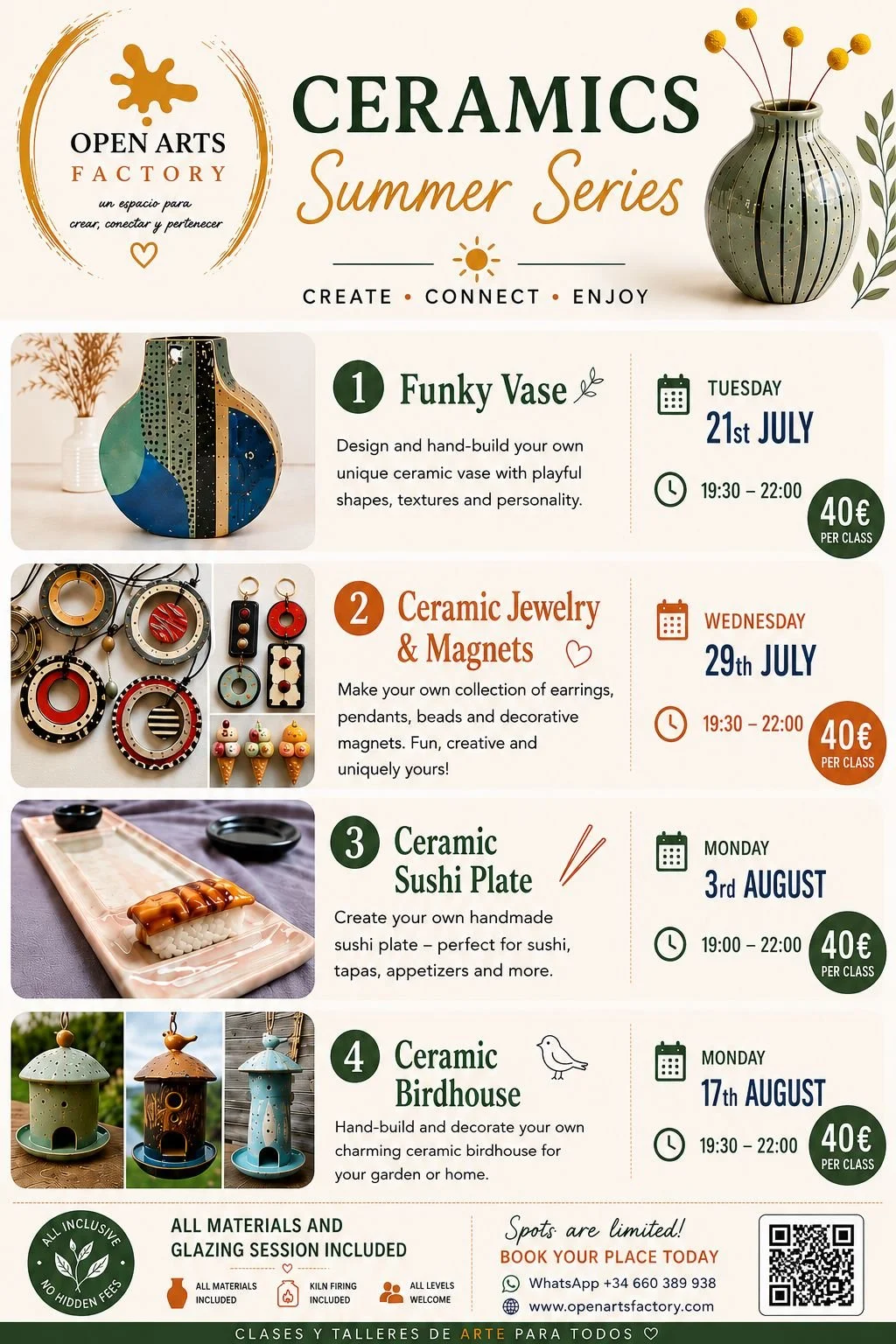 Ceramics Summer Series - Ceramic Jewelry & Magnets