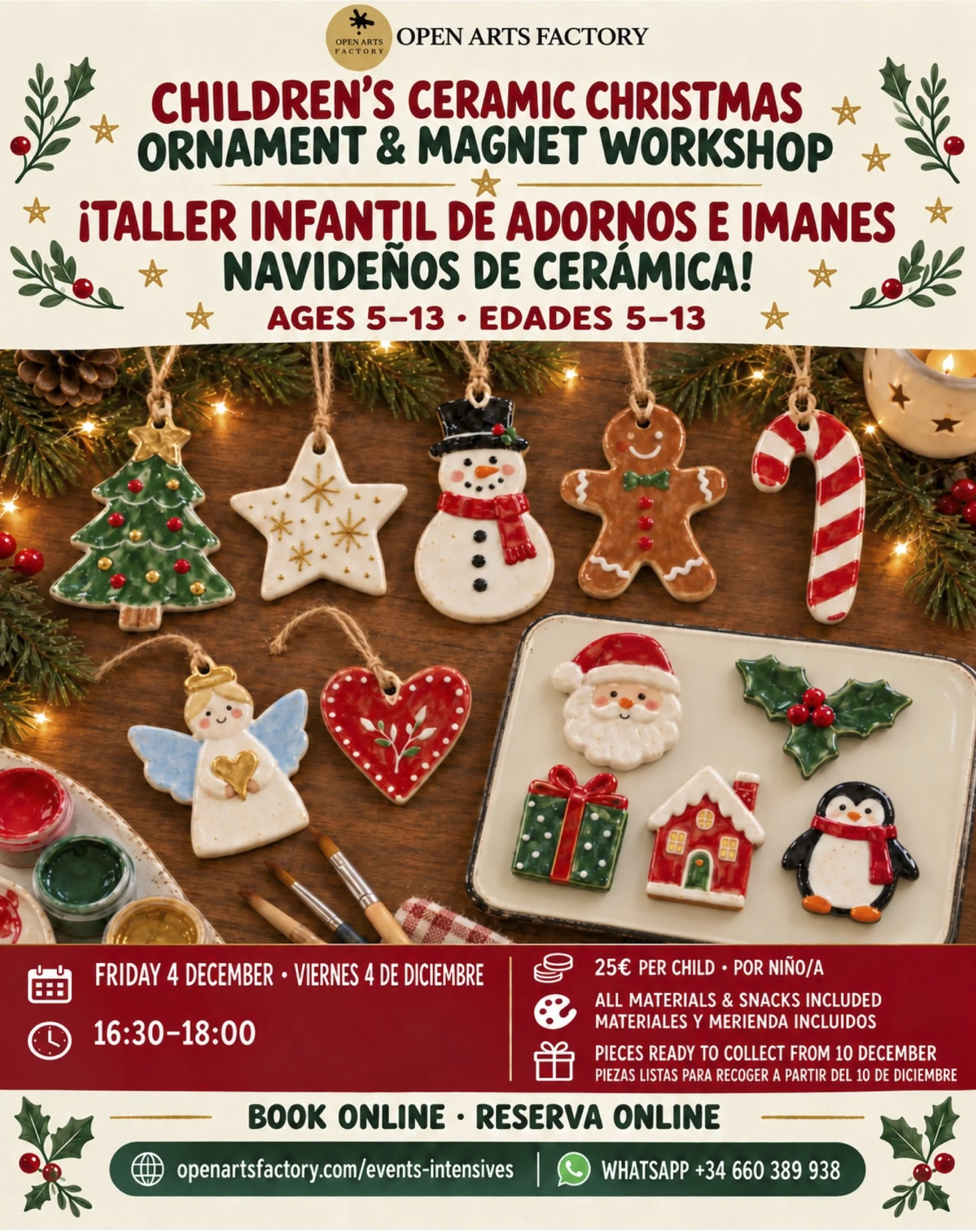 Ceramic Christmas Ornaments & Magnets for Kids