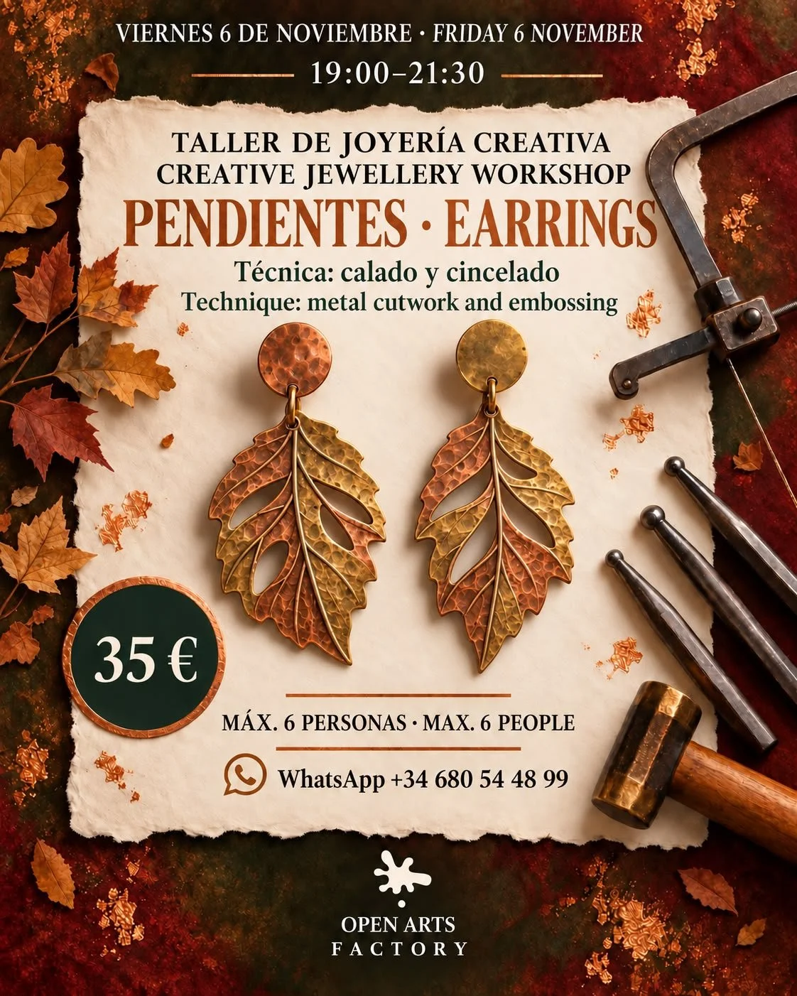 Creative Jewelry Workshop:  Fall Earrings