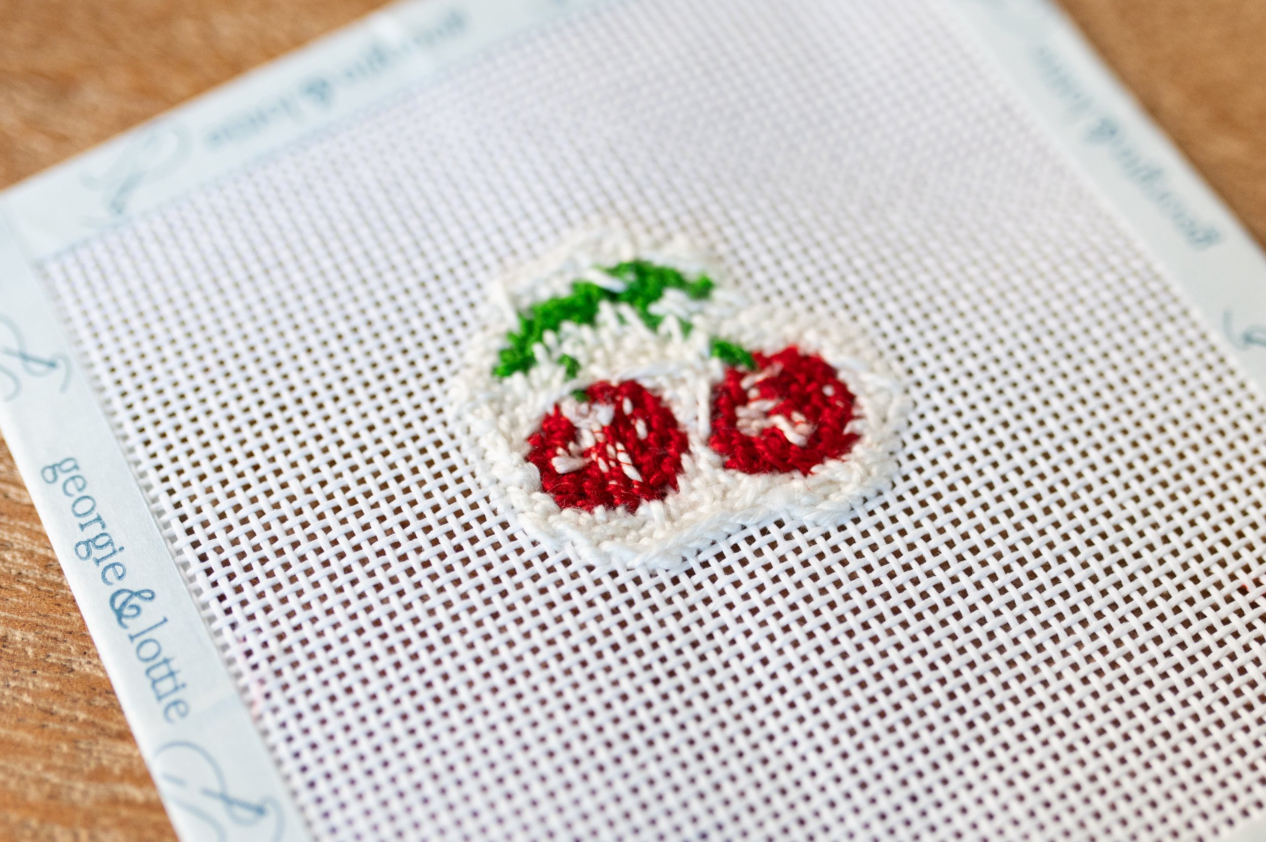 back of a needlepoint canvas