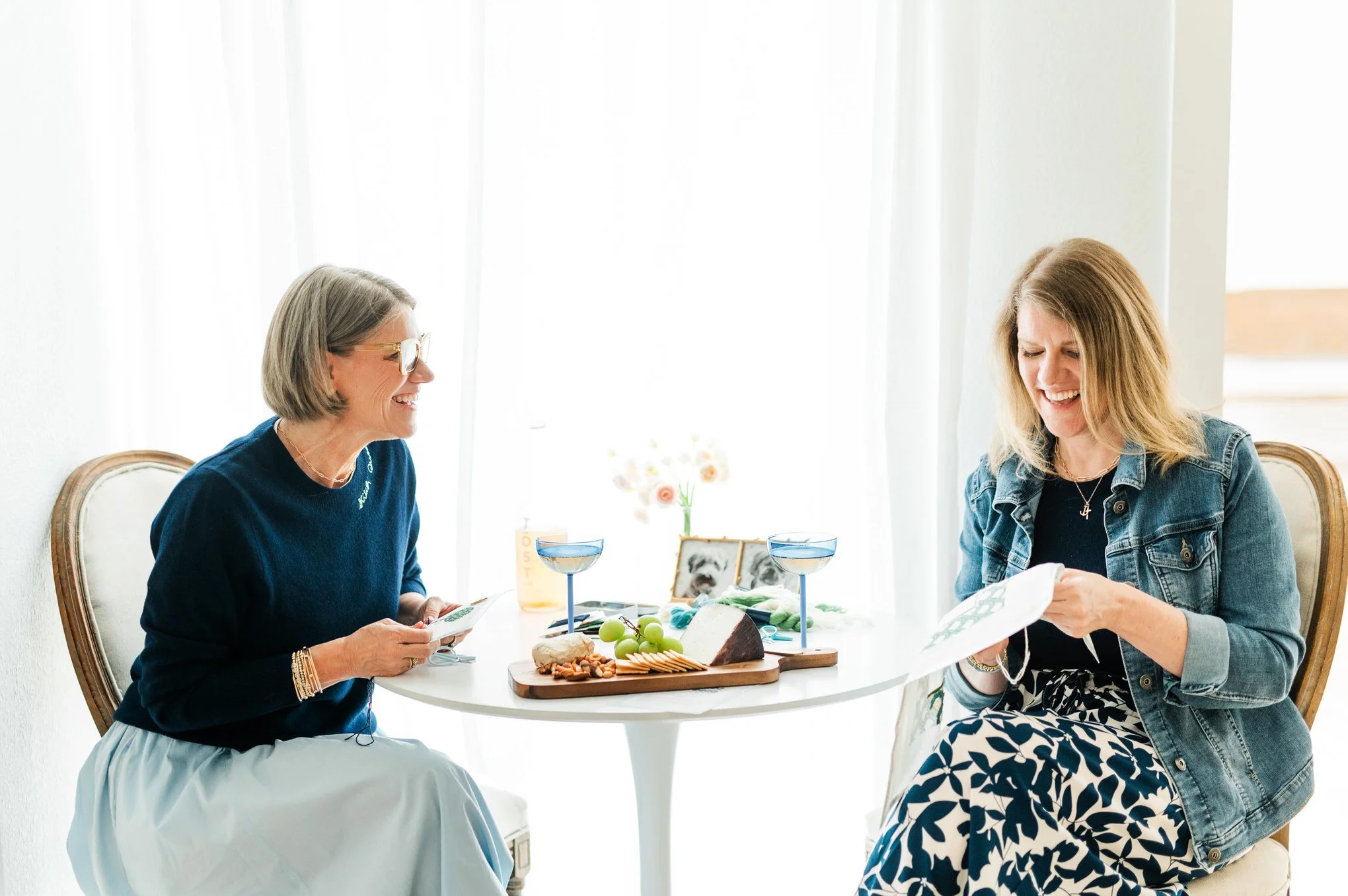 Hand-painted needlepoint canvas from Georgie & Lottie Co., original design on mesh