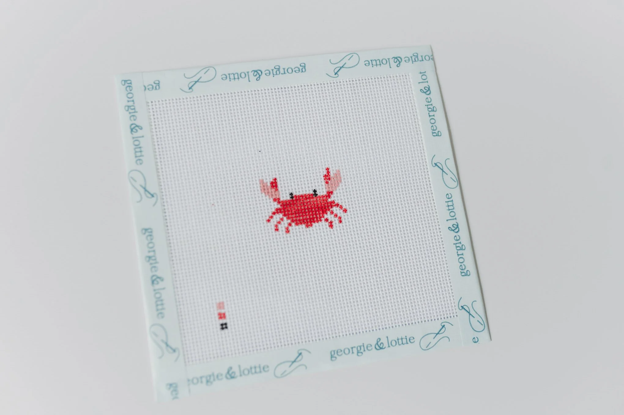 Beginner needlepoint canvas crab