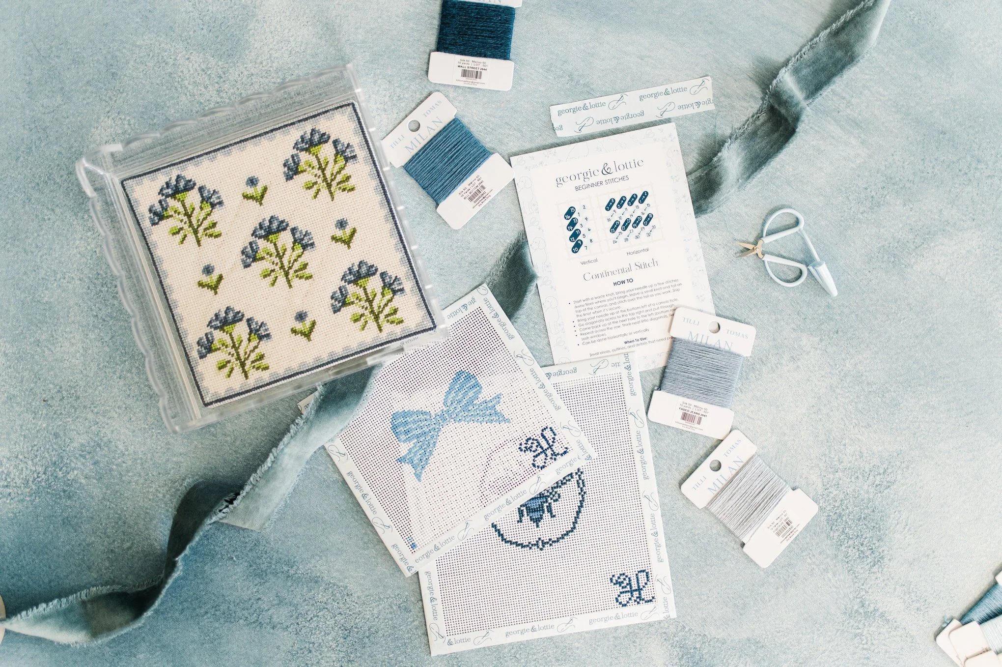 needlepoint finishing from Georgie and Lottie