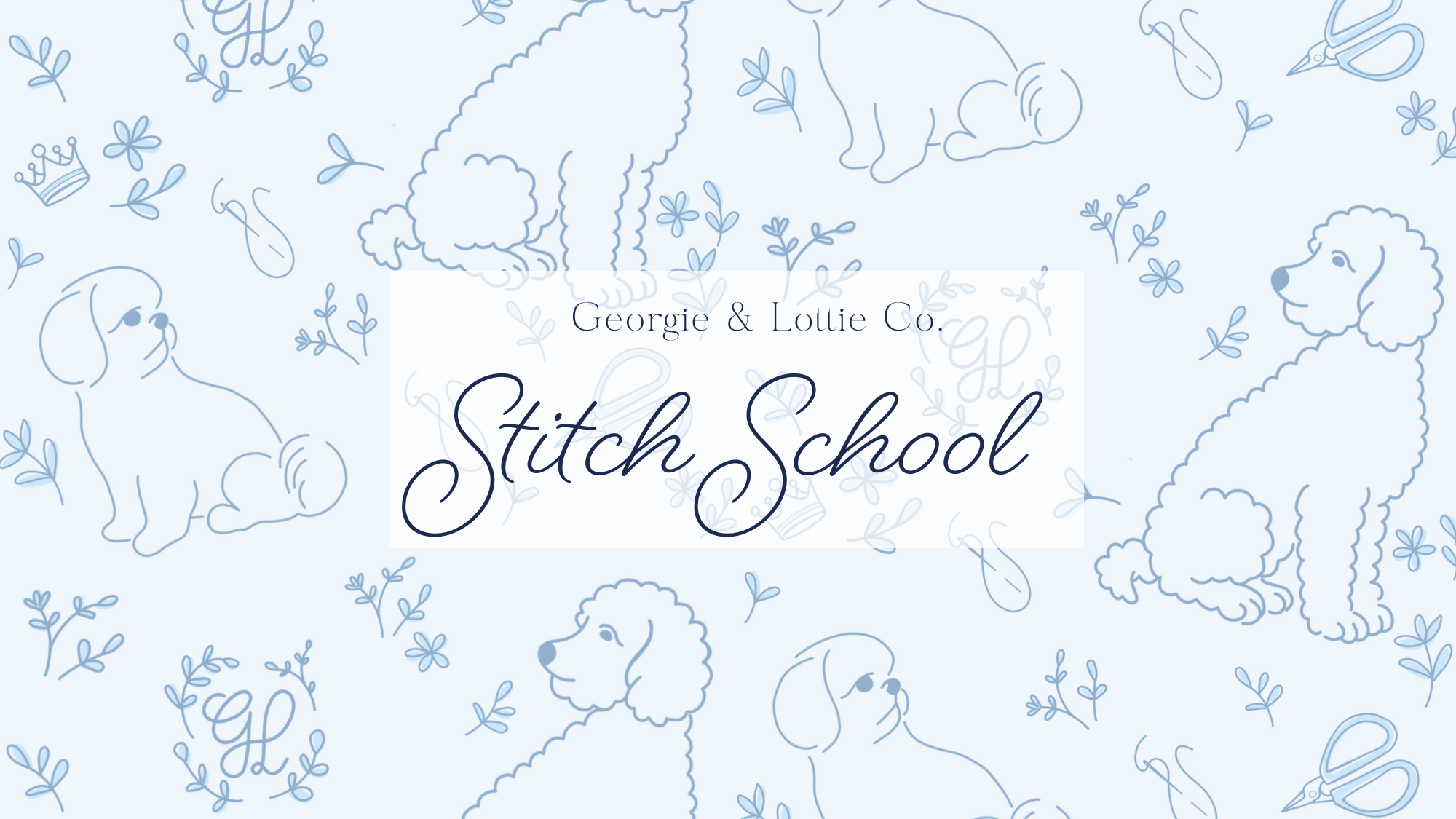 needlepoint stitch school with Georgie & Lottie