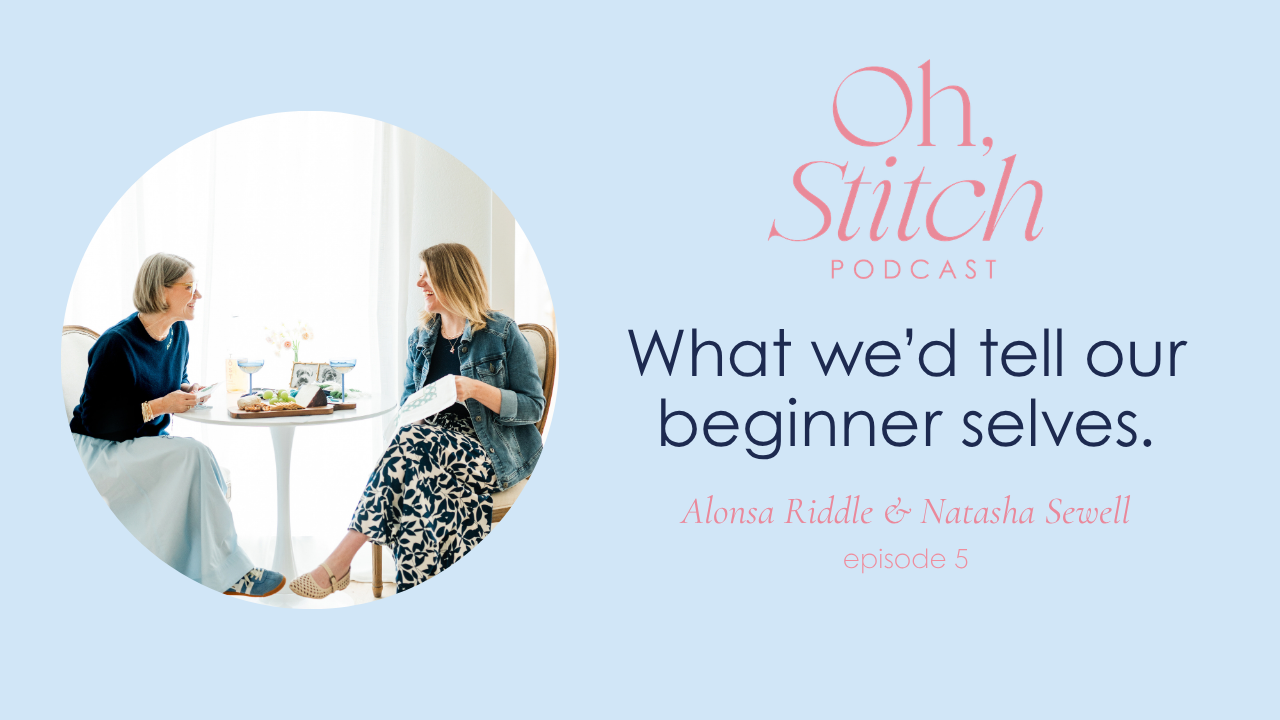 podcast cover for Oh, Stitch with beginner tips