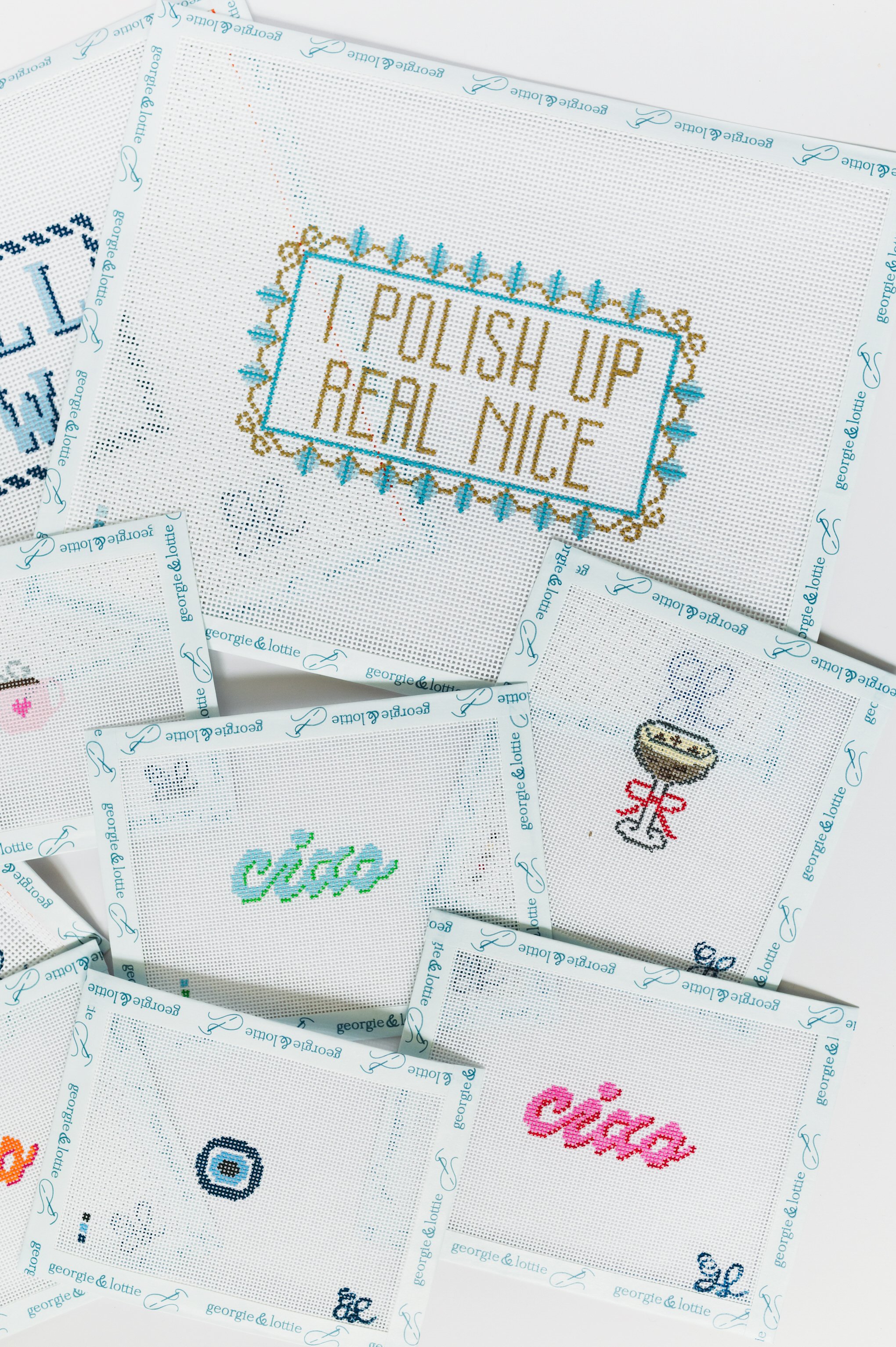 needlepoint canvases from Georgie & Lottie Co.