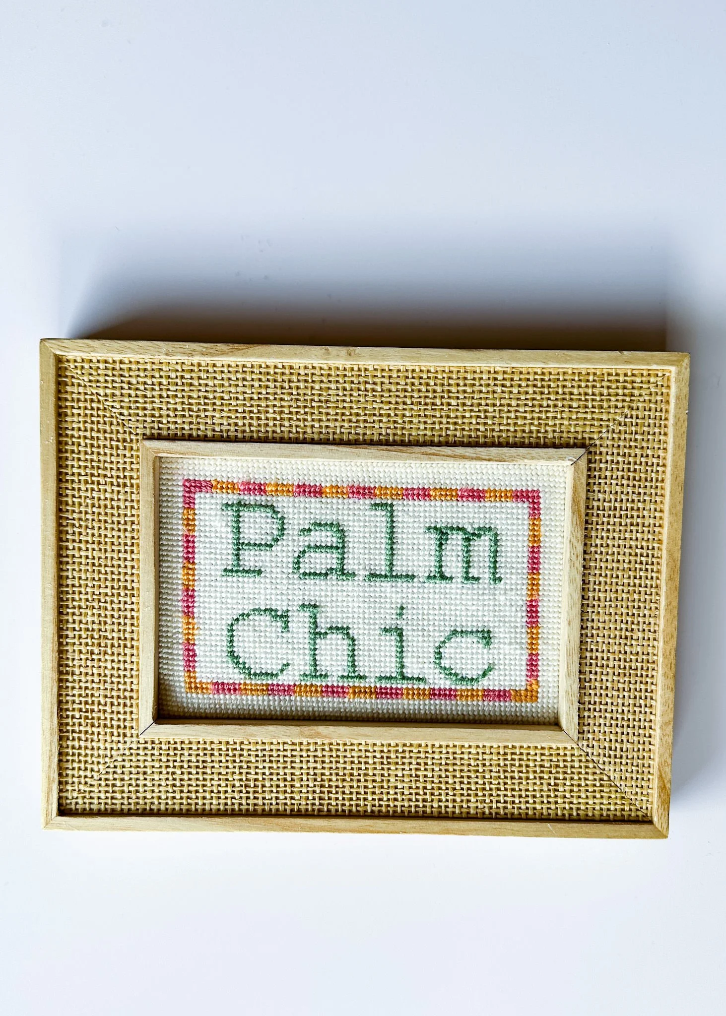 framed needlepoint canvas