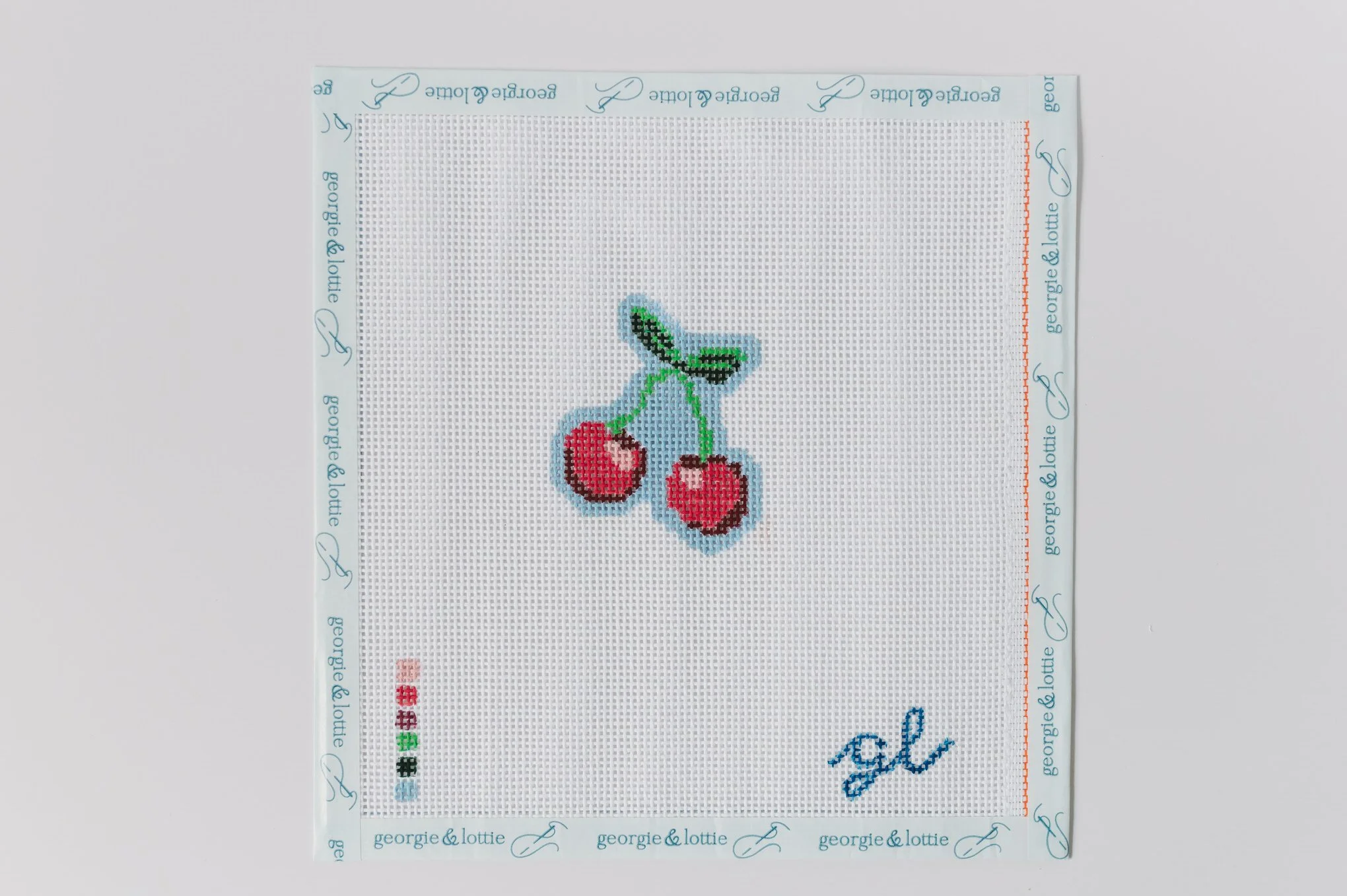 cherry beginner needlepoint canvas