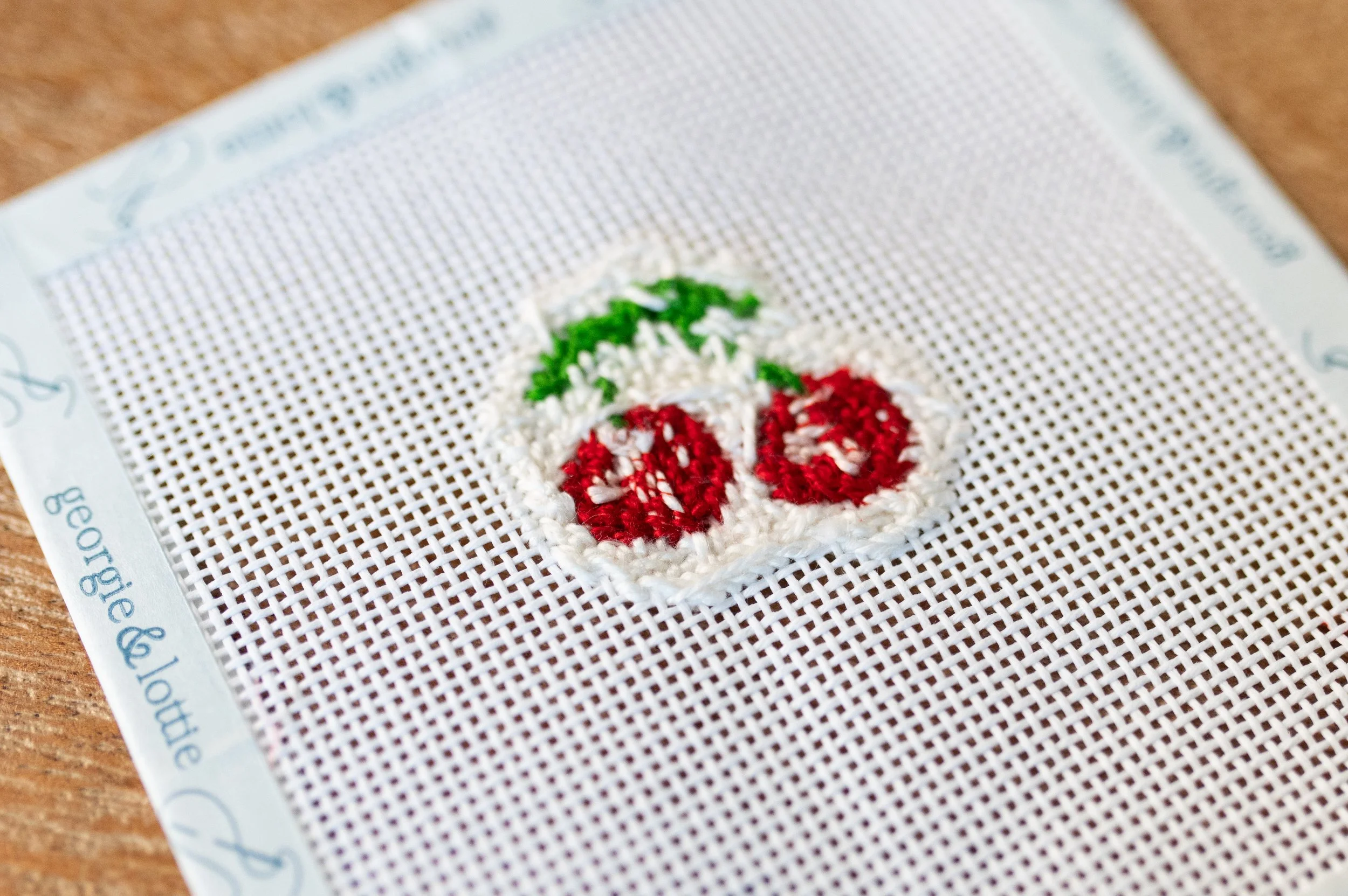 back of a needlepoint canvas