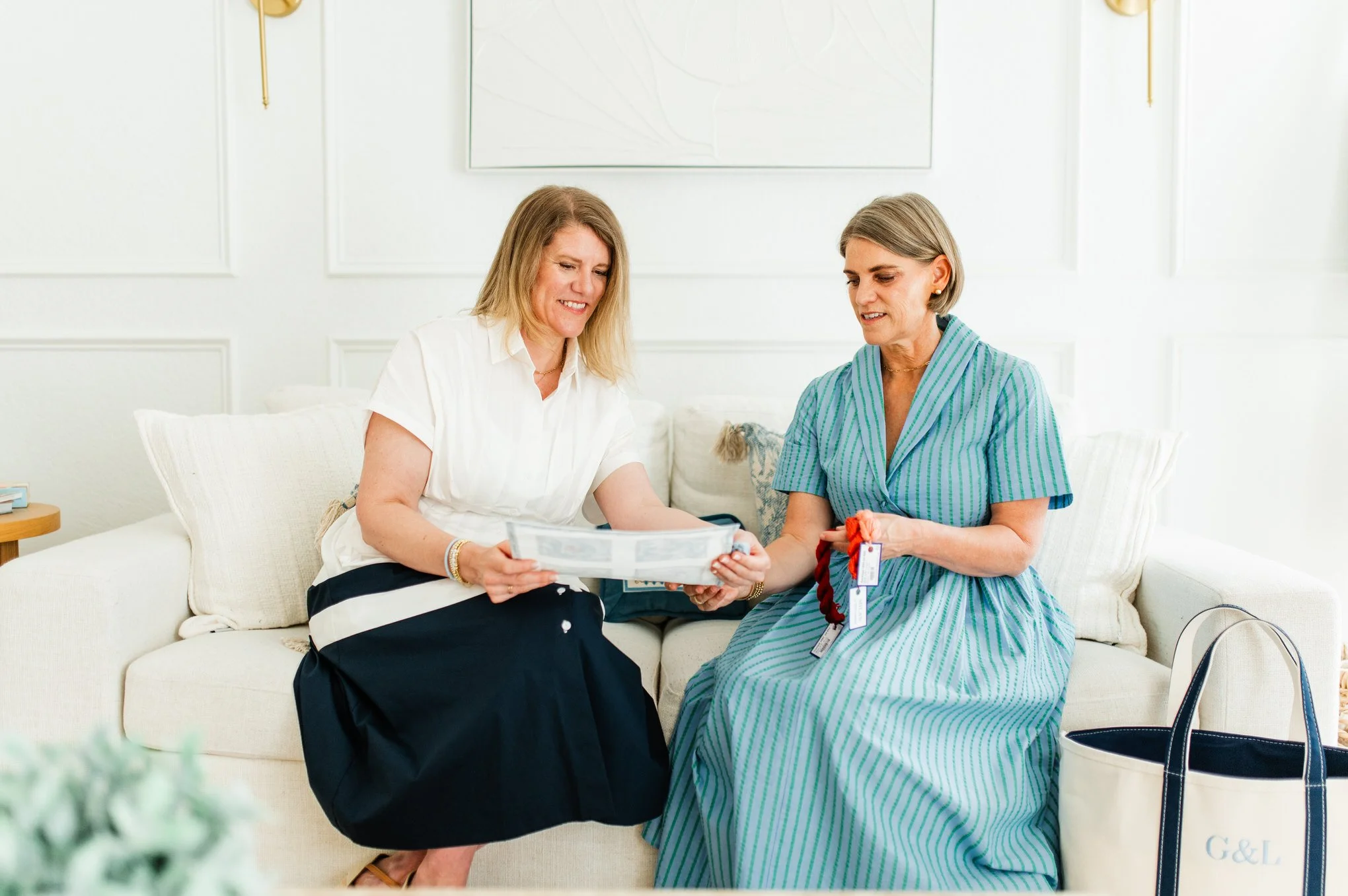 Hand-painted needlepoint canvas from Georgie & Lottie Co., original design on mesh