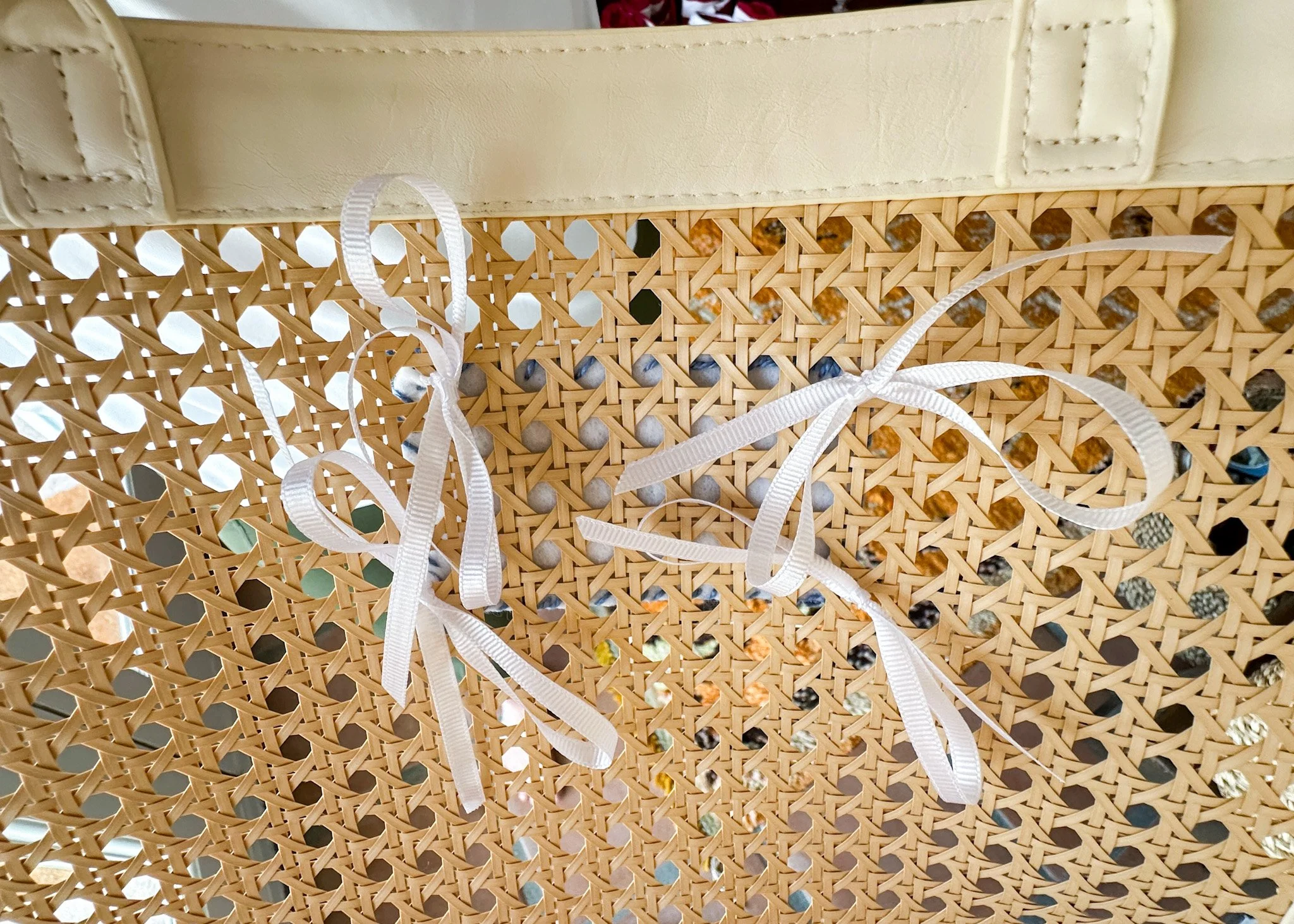 ribbon to attach monogram to bag