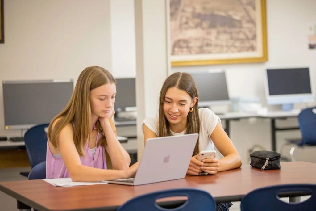 Upper Division students working on computer. 