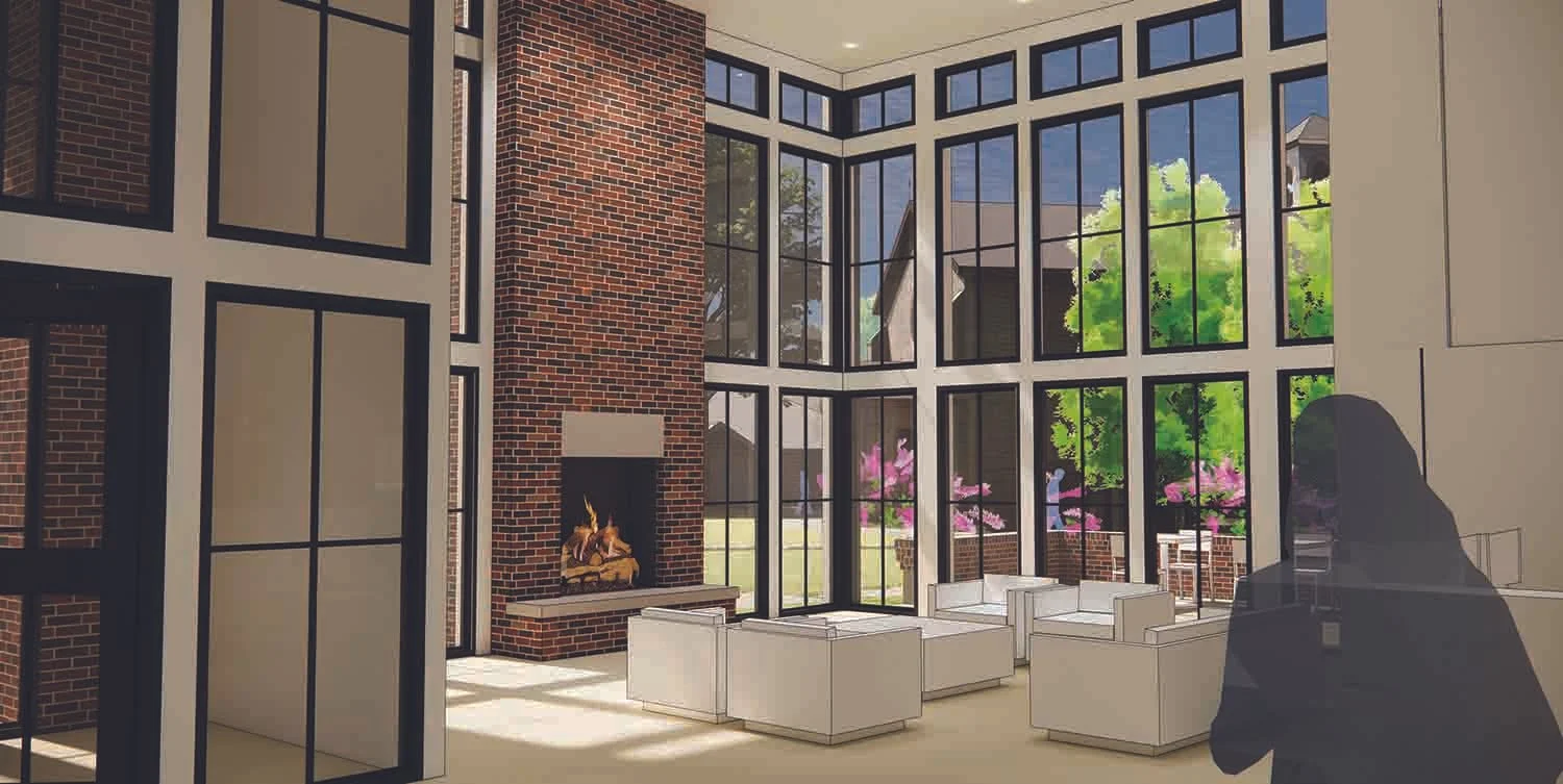 Kirby Family Hall - Living Room Rendering.