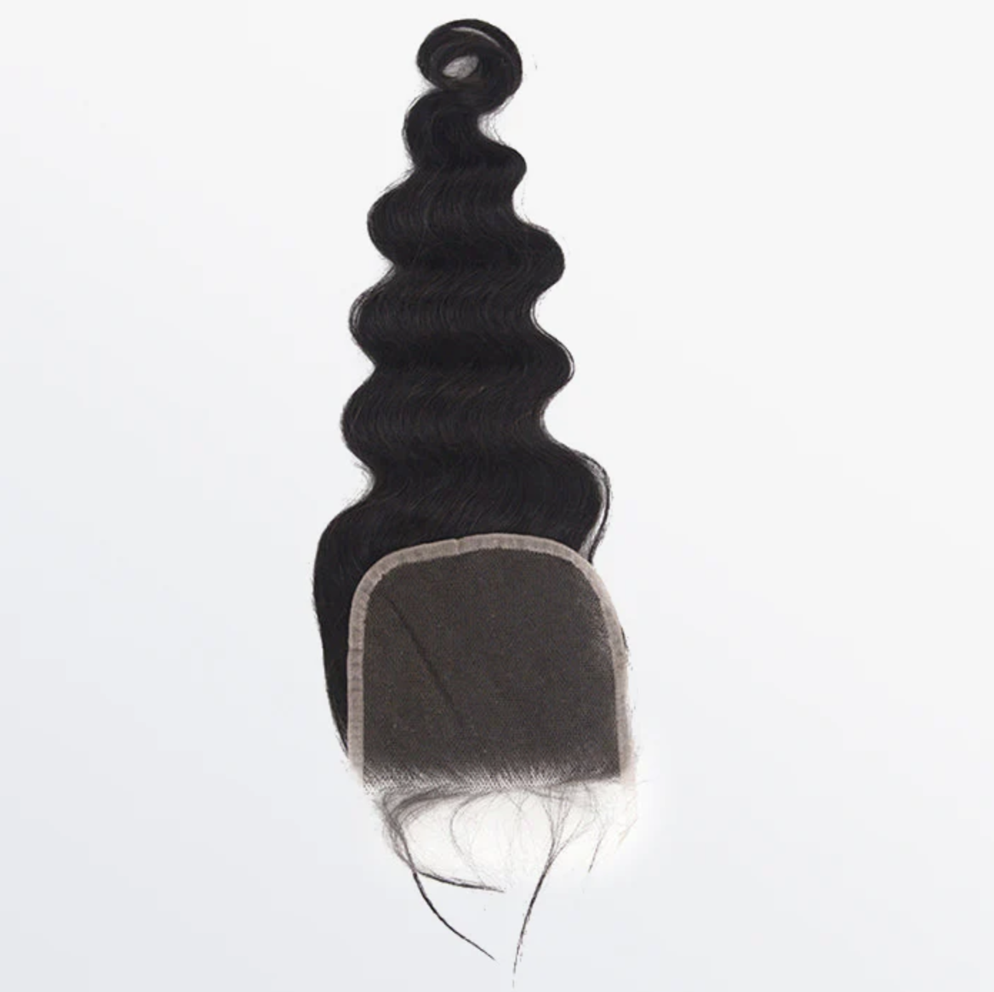 14-20 Inch 4" x 4" Ocean Wavy Free Parted Lace Closure #1B Natural Black