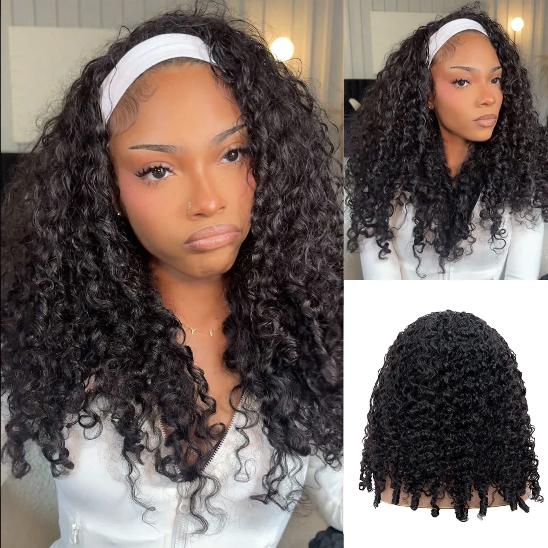 18inch 22inch #1B Natural Black Burmese Curly Half