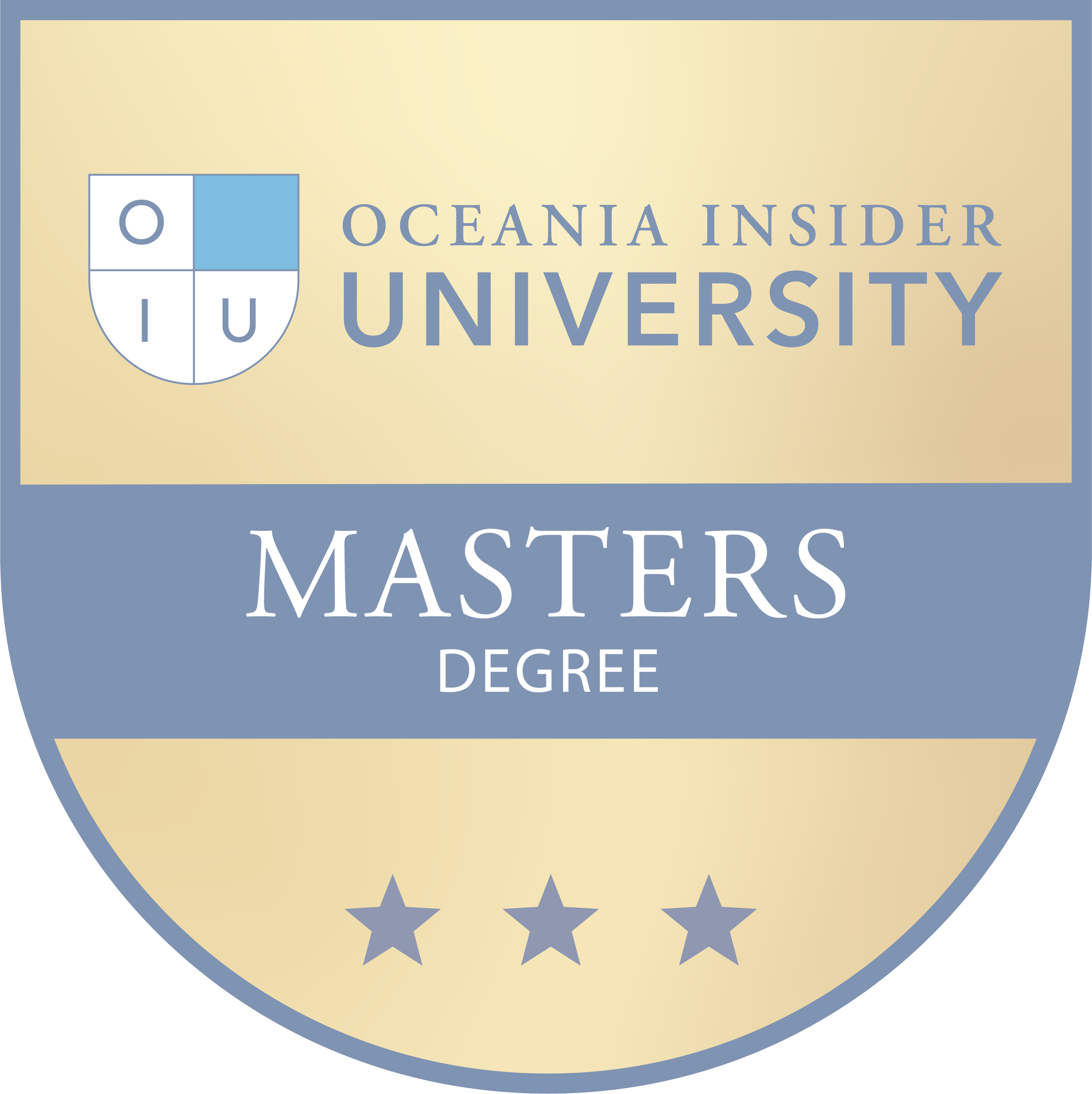 Oceania Insider University Masters Degree Badge