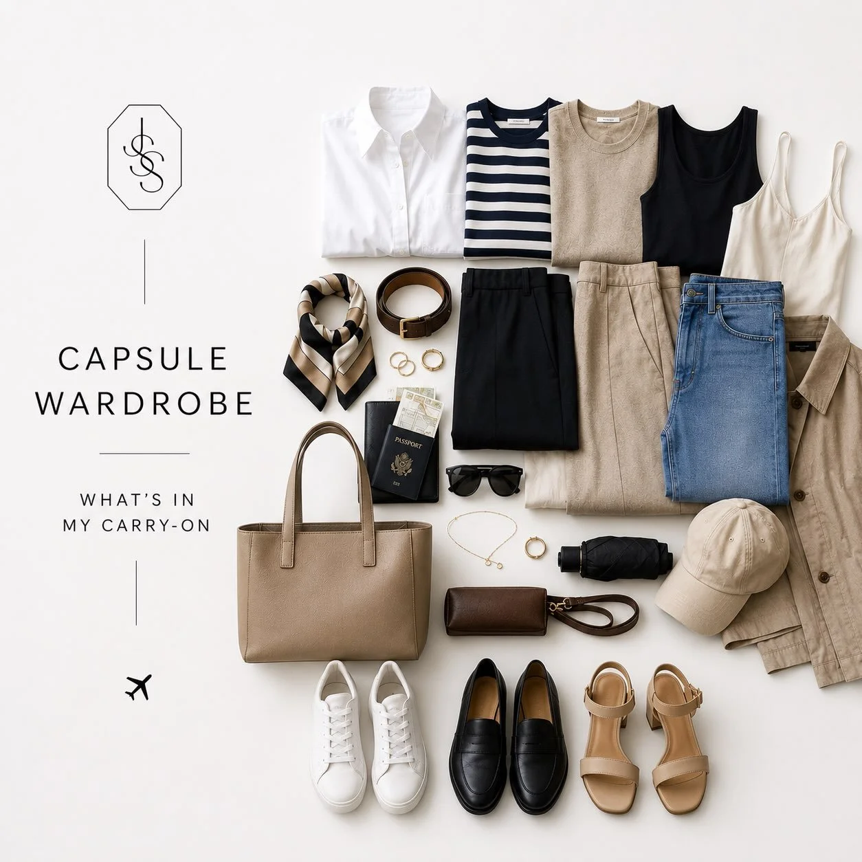 I&rsquo;ve received DM&rsquo;s asking what I packed in my carry-on for my 17 day trip. Well, I&rsquo;m practicing what I preach!

5-4-3-2-1:
The classic formula breaks down the number of main clothing and accessory items I brought-

5 Tops: (t-shirts