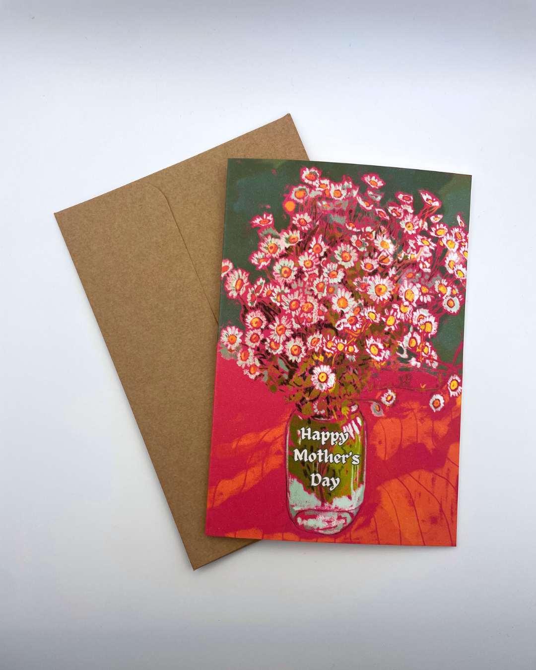 Mother's Day Jar of Daisies - Greeting Card