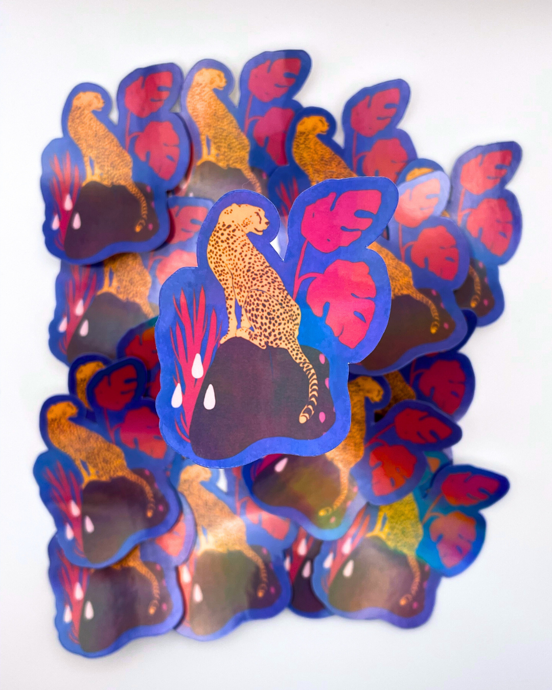 Red Flora Feline - Vinyl Sticker