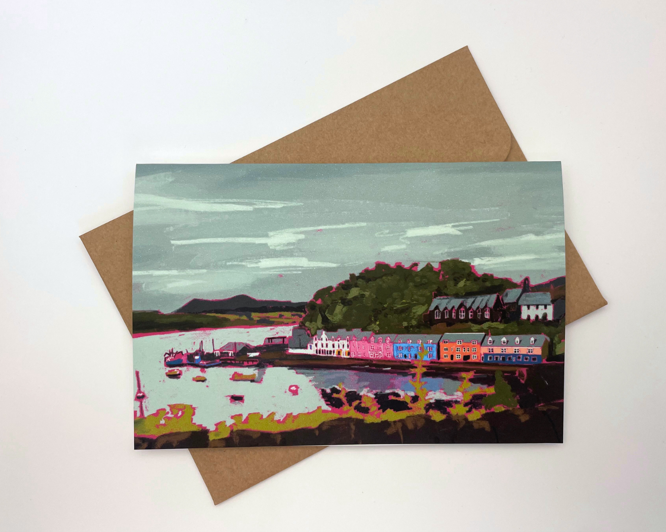 The Portree Harbourside - Greeting Card