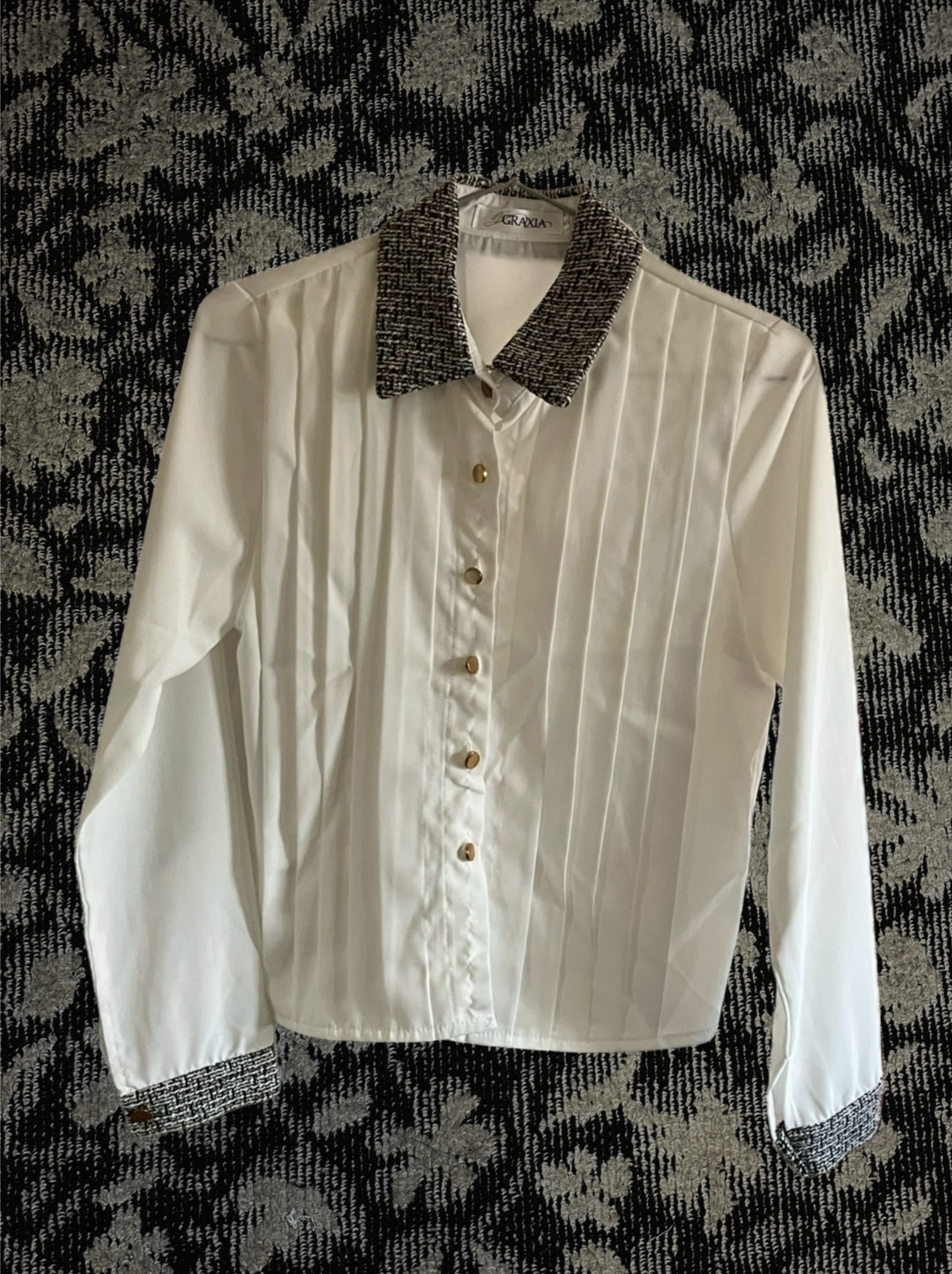 ツイードカラーブラウスシャツ