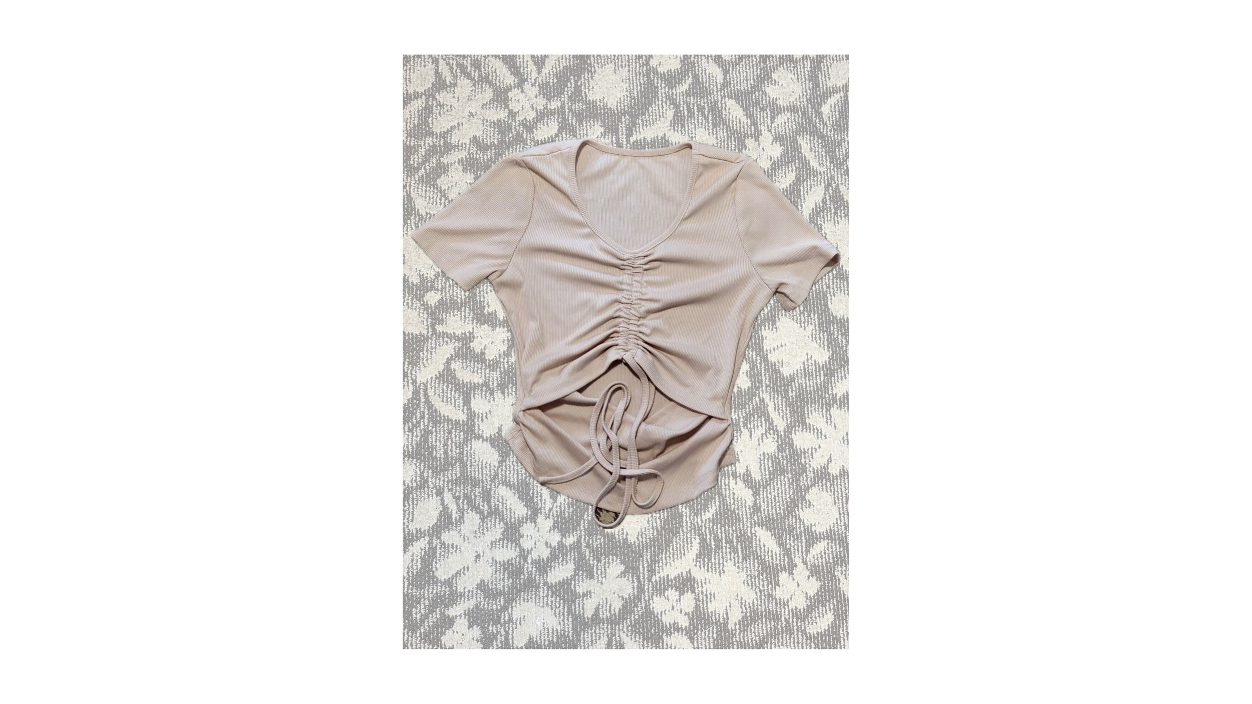 フロントギャザートップス(ベージュ)