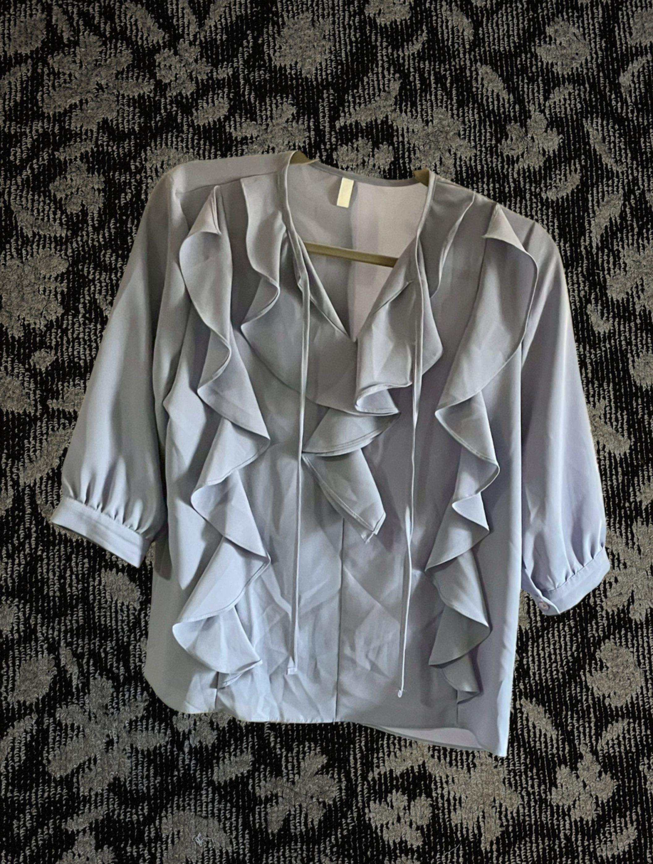 リボンブラウス（グレー）