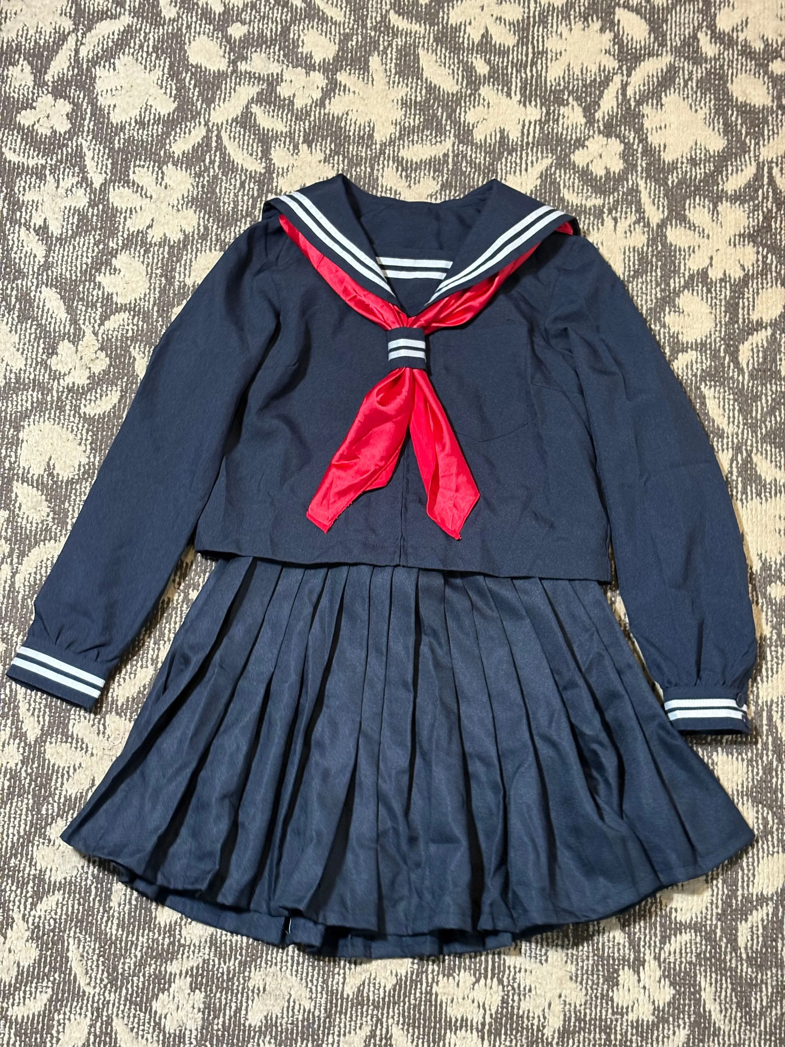 セーラー服長袖（リボン赤、青）