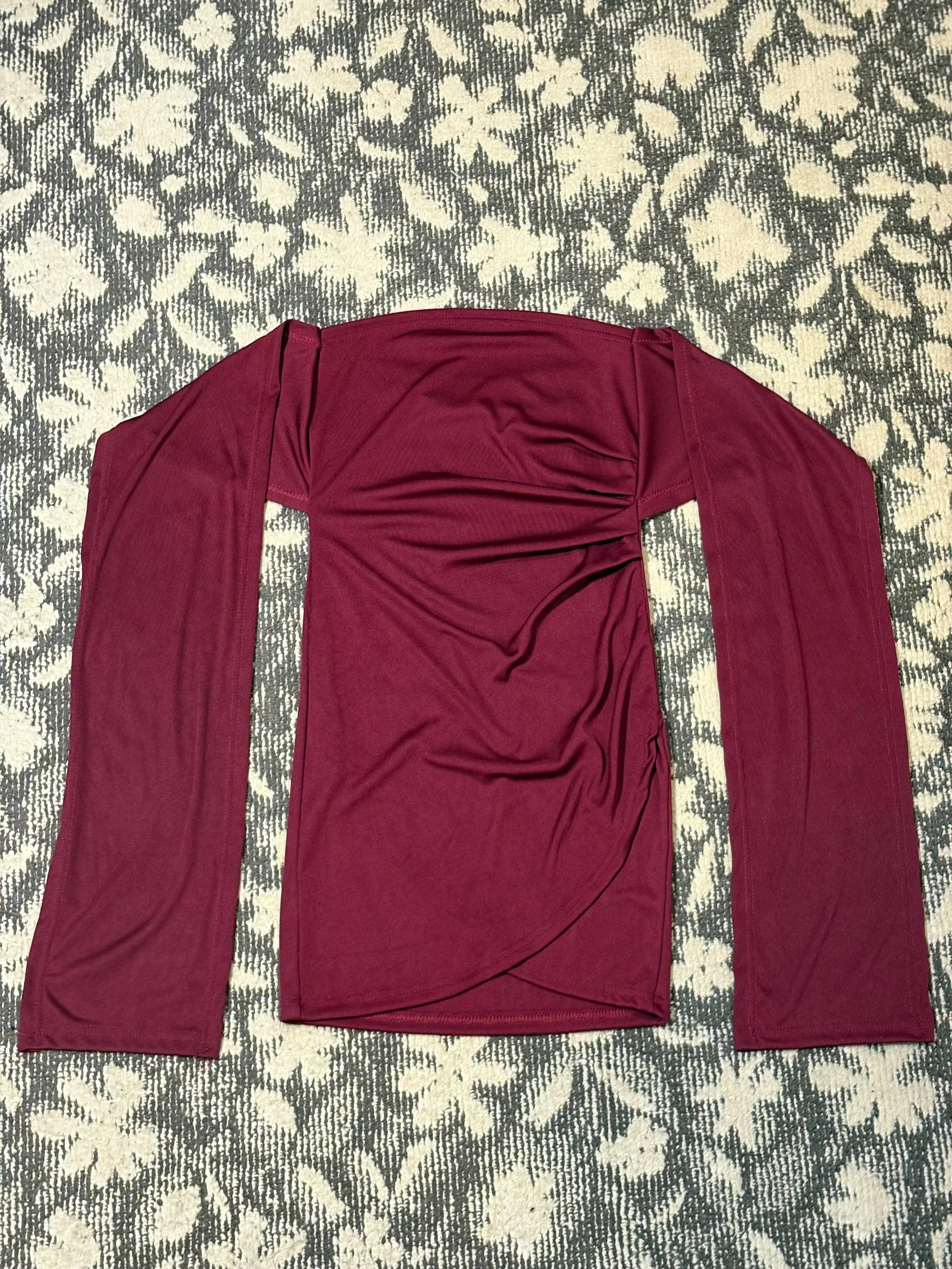 チューブトップワンピース（ワインレッド）