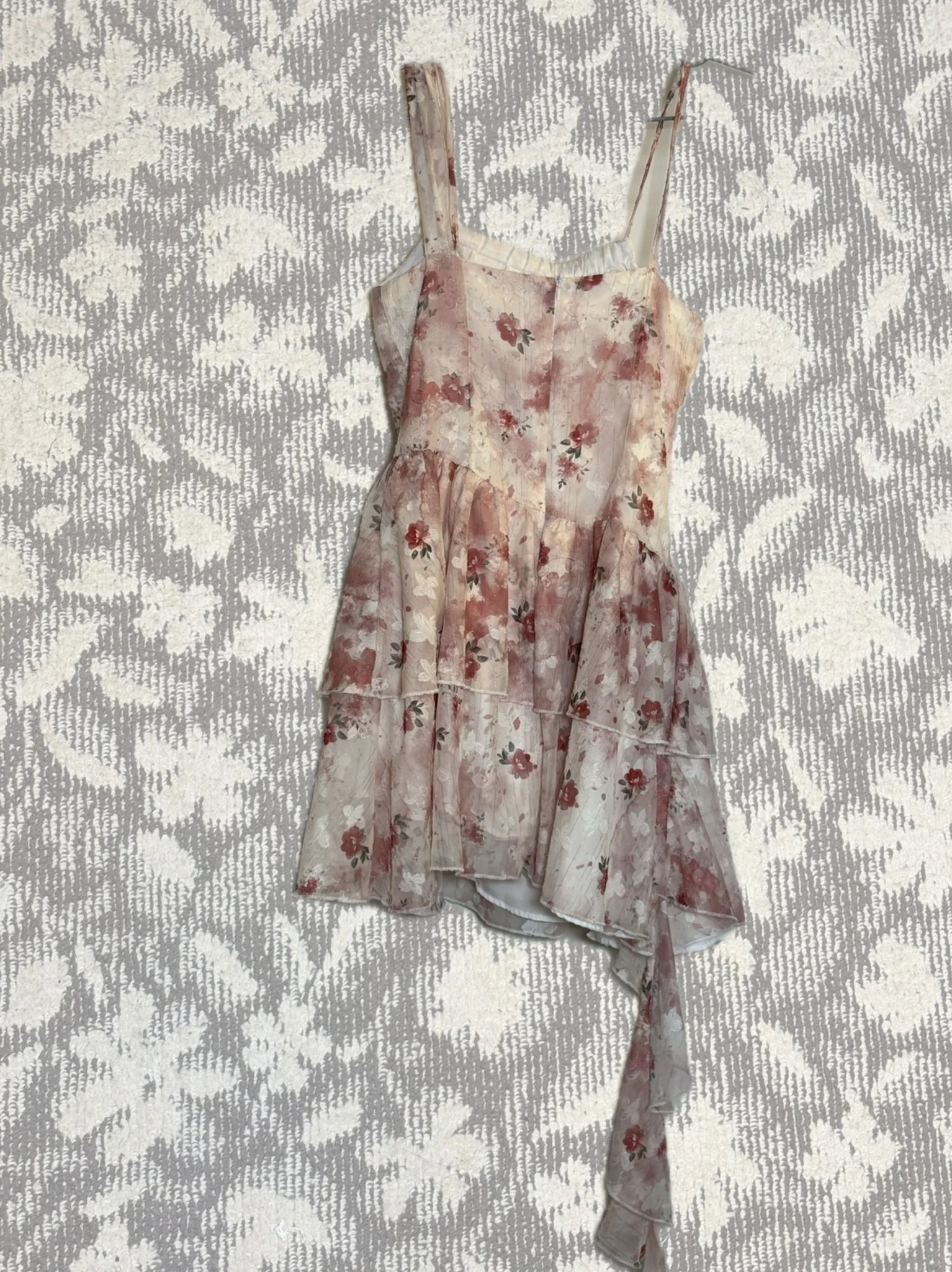 ノースリーブフラワーワンピース