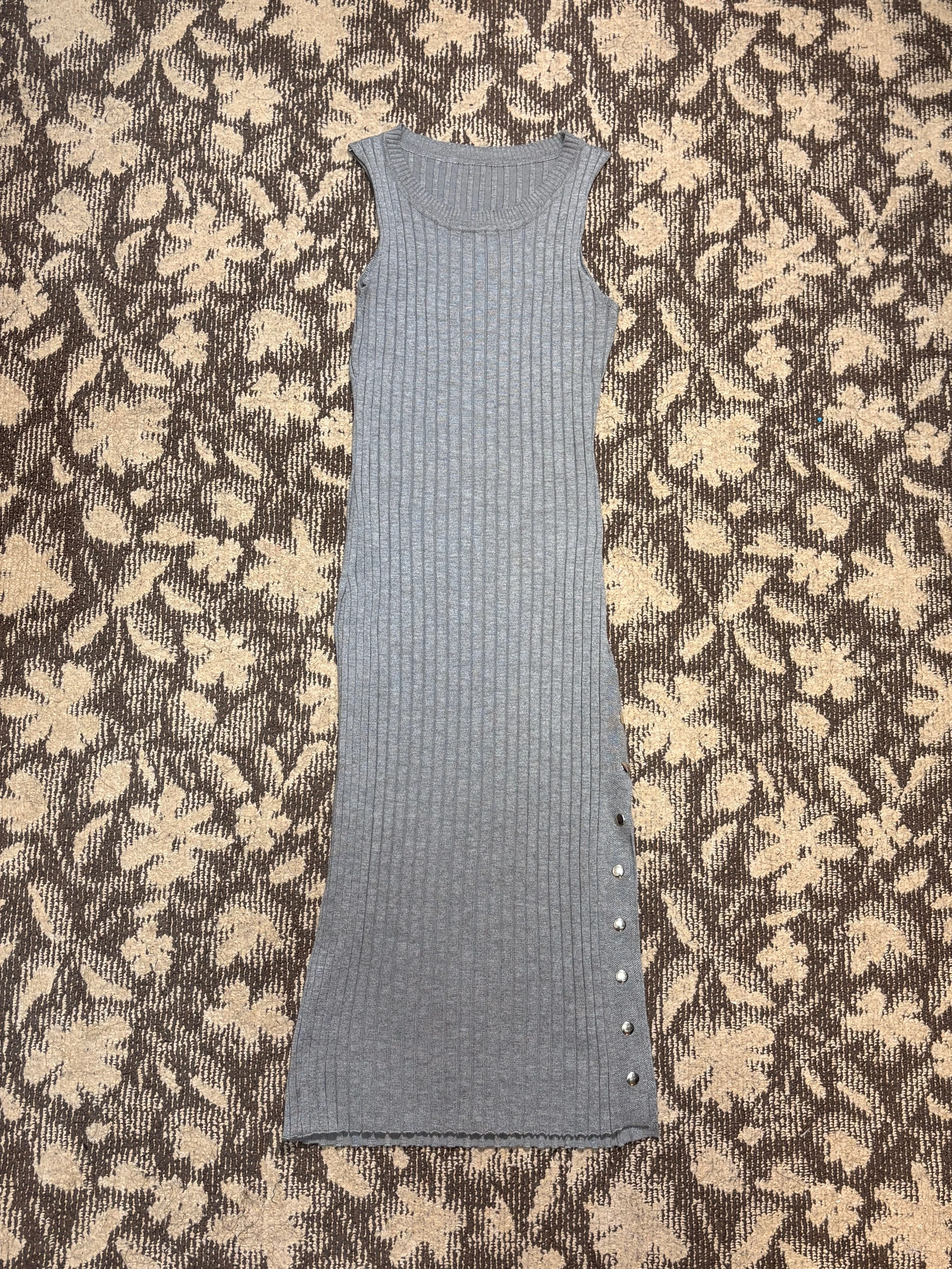 スリットロングワンピース（グレー）