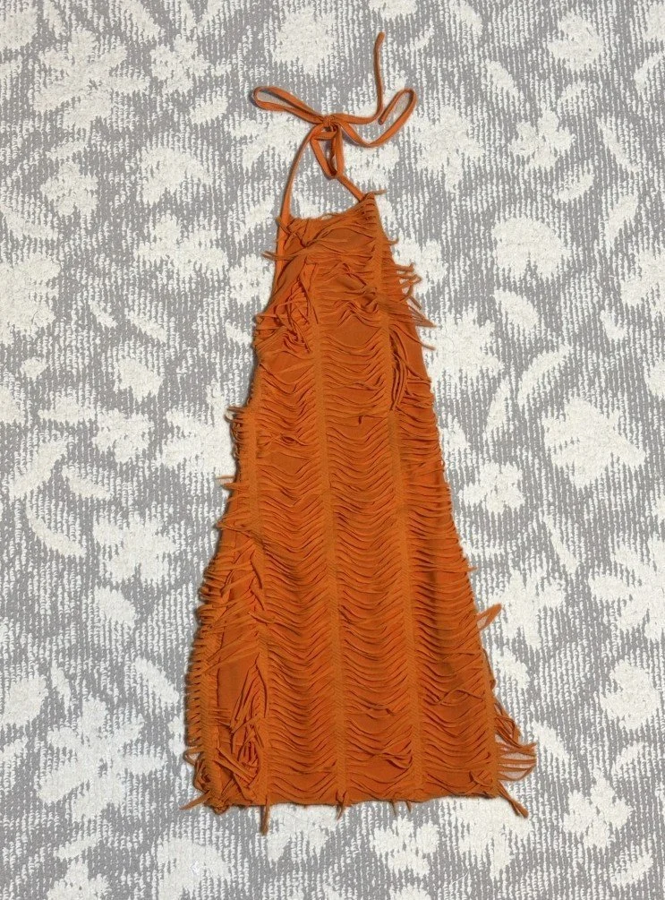 フリンジワンピース(オレンジ)